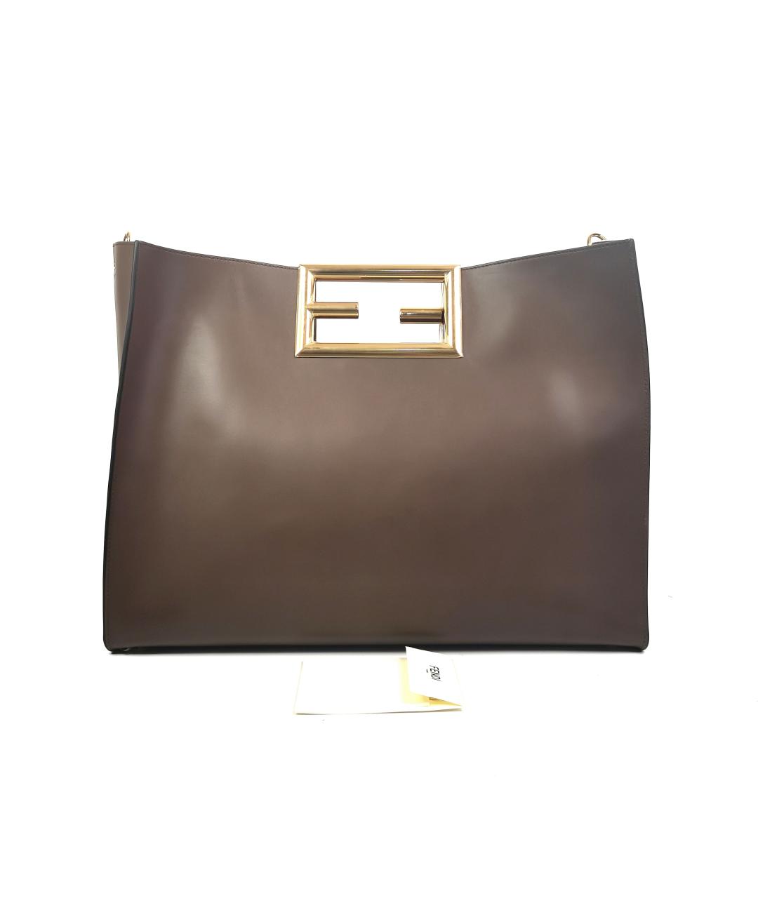 FENDI Коричневая кожаная сумка через плечо, фото 7