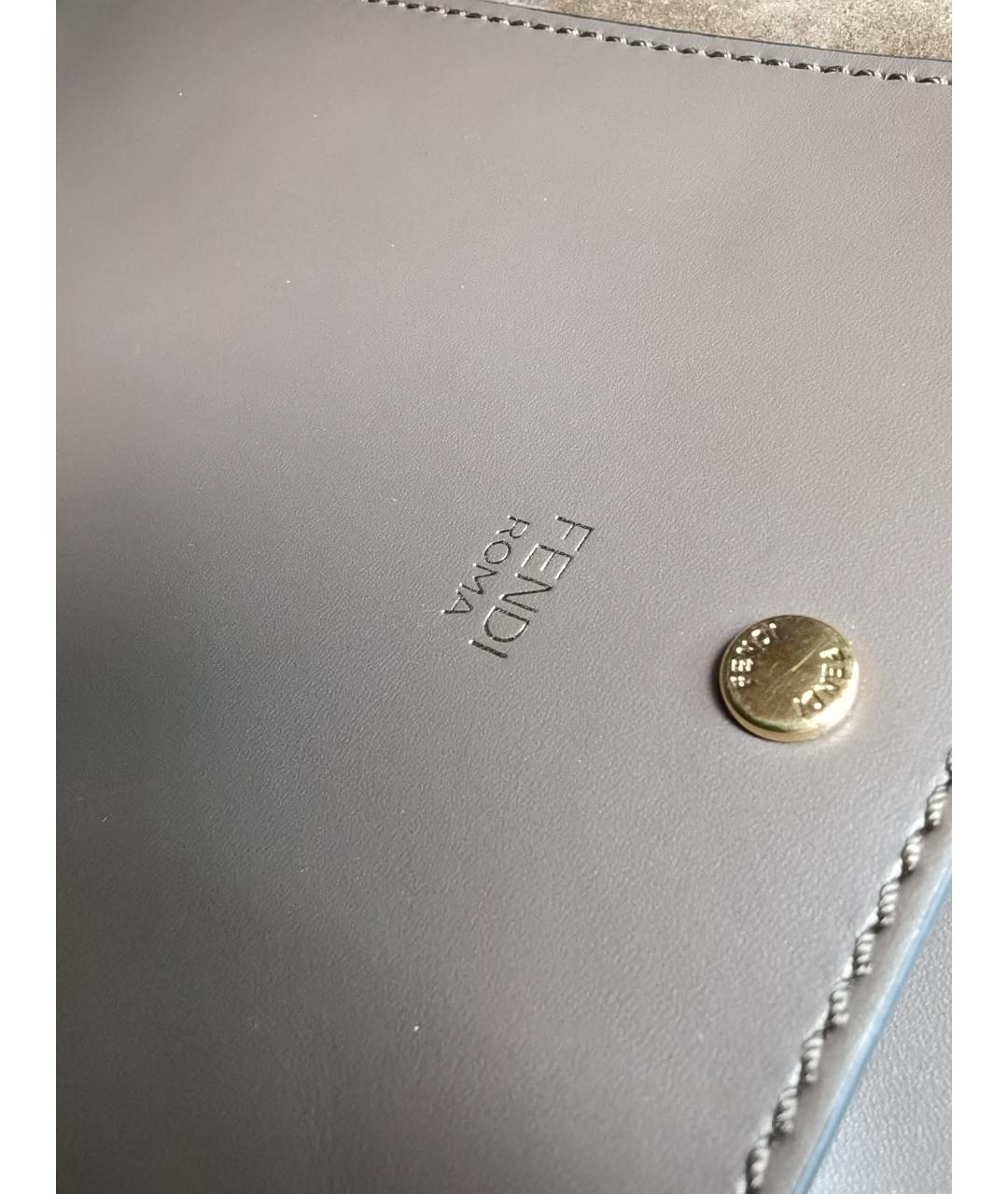 FENDI Коричневая кожаная сумка через плечо, фото 3