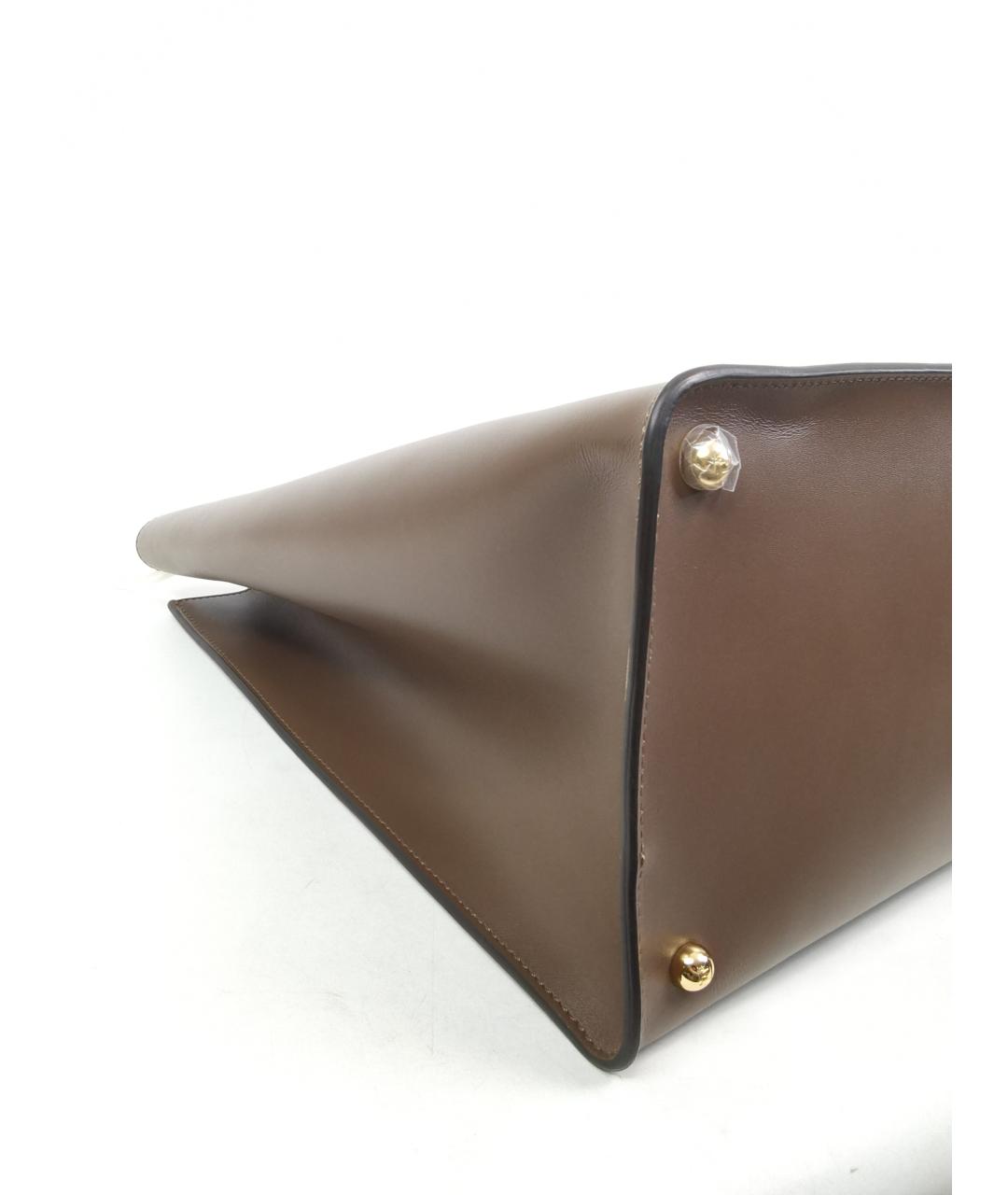 FENDI Коричневая кожаная сумка через плечо, фото 6