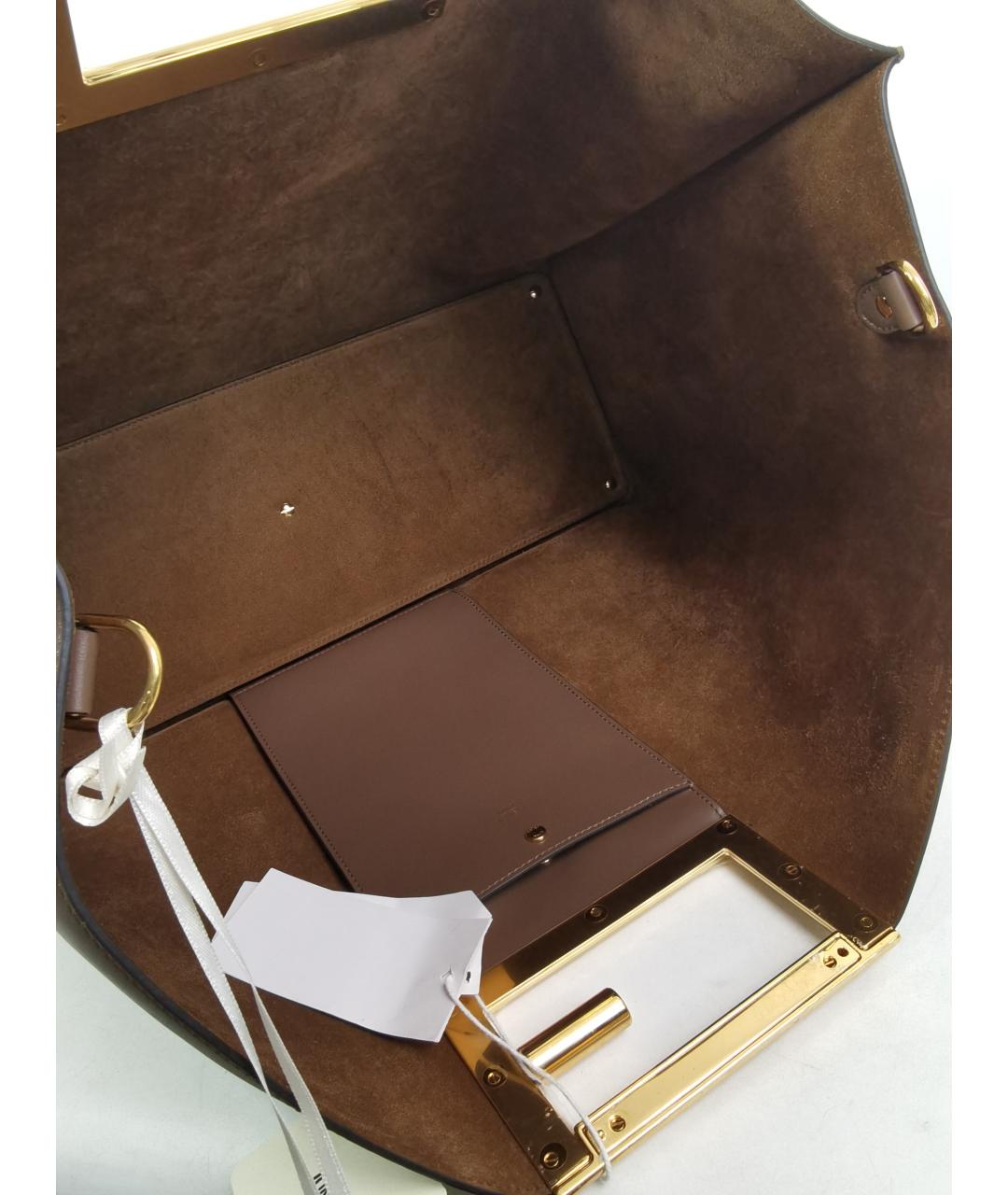 FENDI Коричневая кожаная сумка через плечо, фото 2