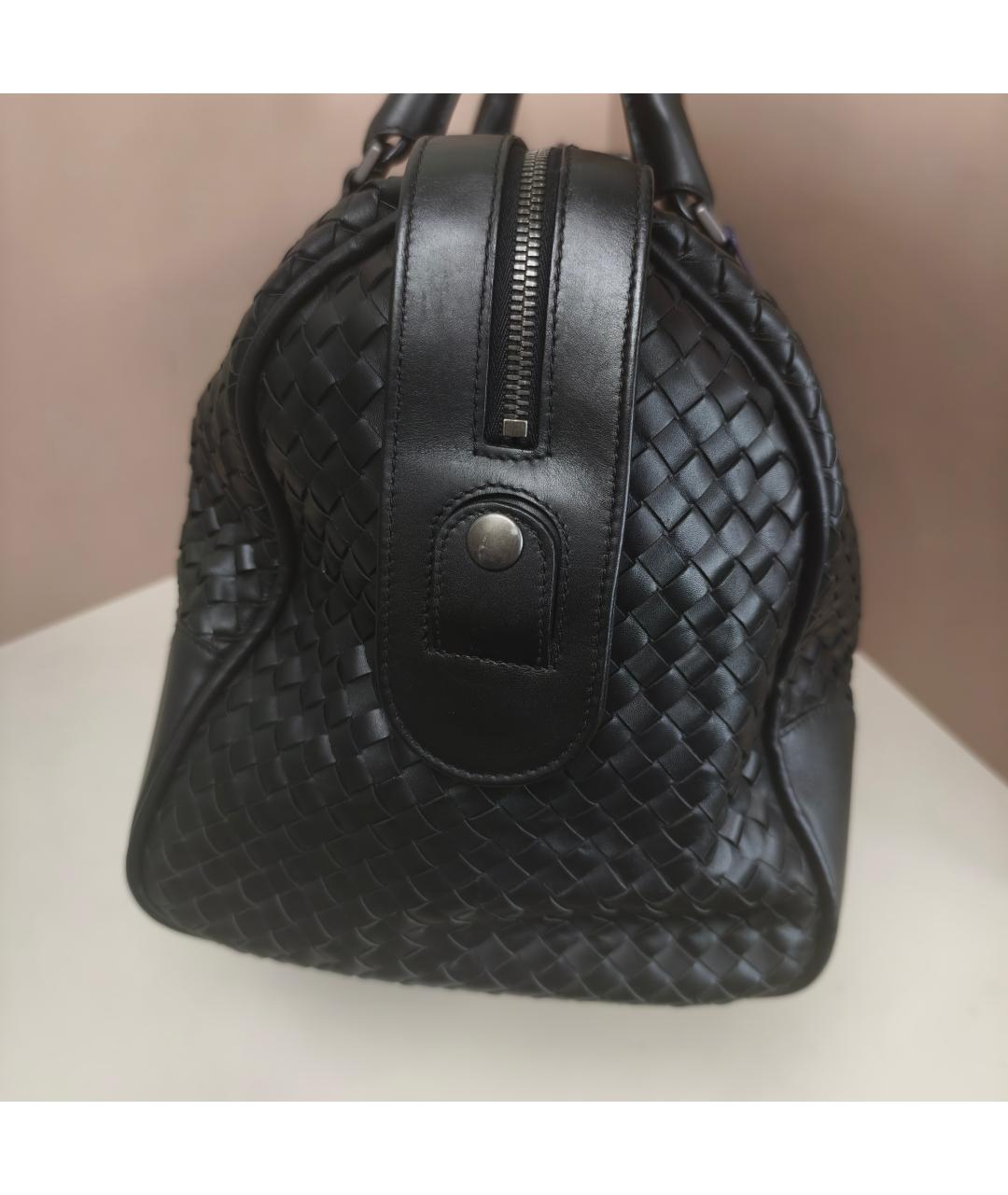 BOTTEGA VENETA Черная кожаная дорожная/спортивная сумка, фото 7