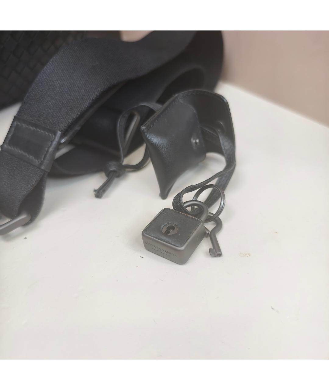 BOTTEGA VENETA Черная кожаная дорожная/спортивная сумка, фото 3