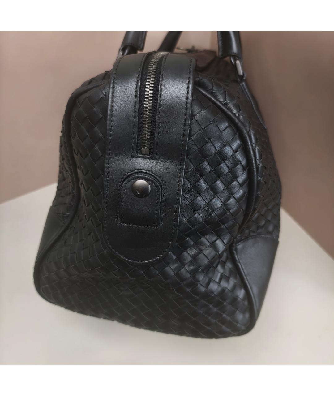 BOTTEGA VENETA Черная кожаная дорожная/спортивная сумка, фото 6