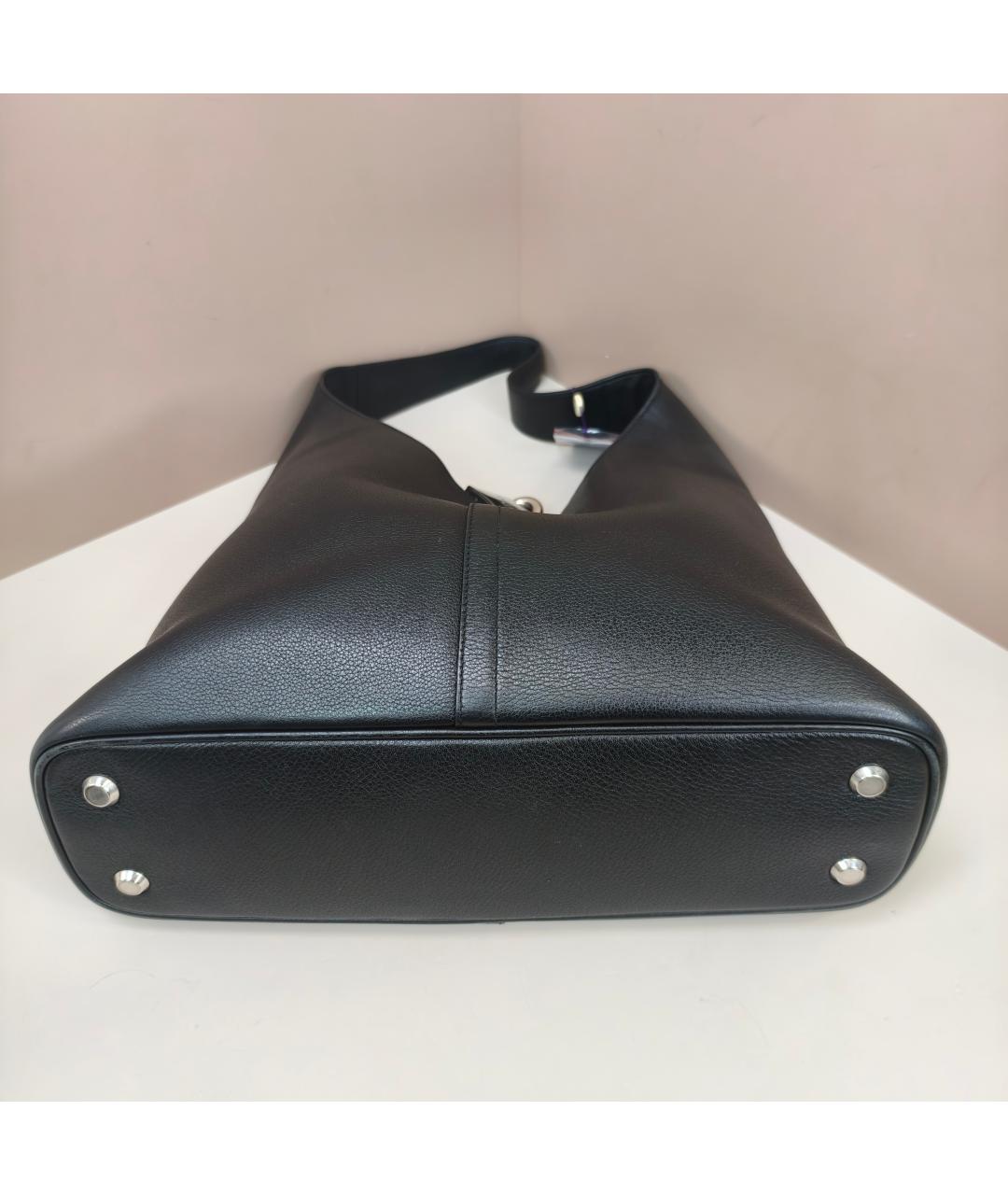 BALENCIAGA Черная кожаная сумка через плечо, фото 4
