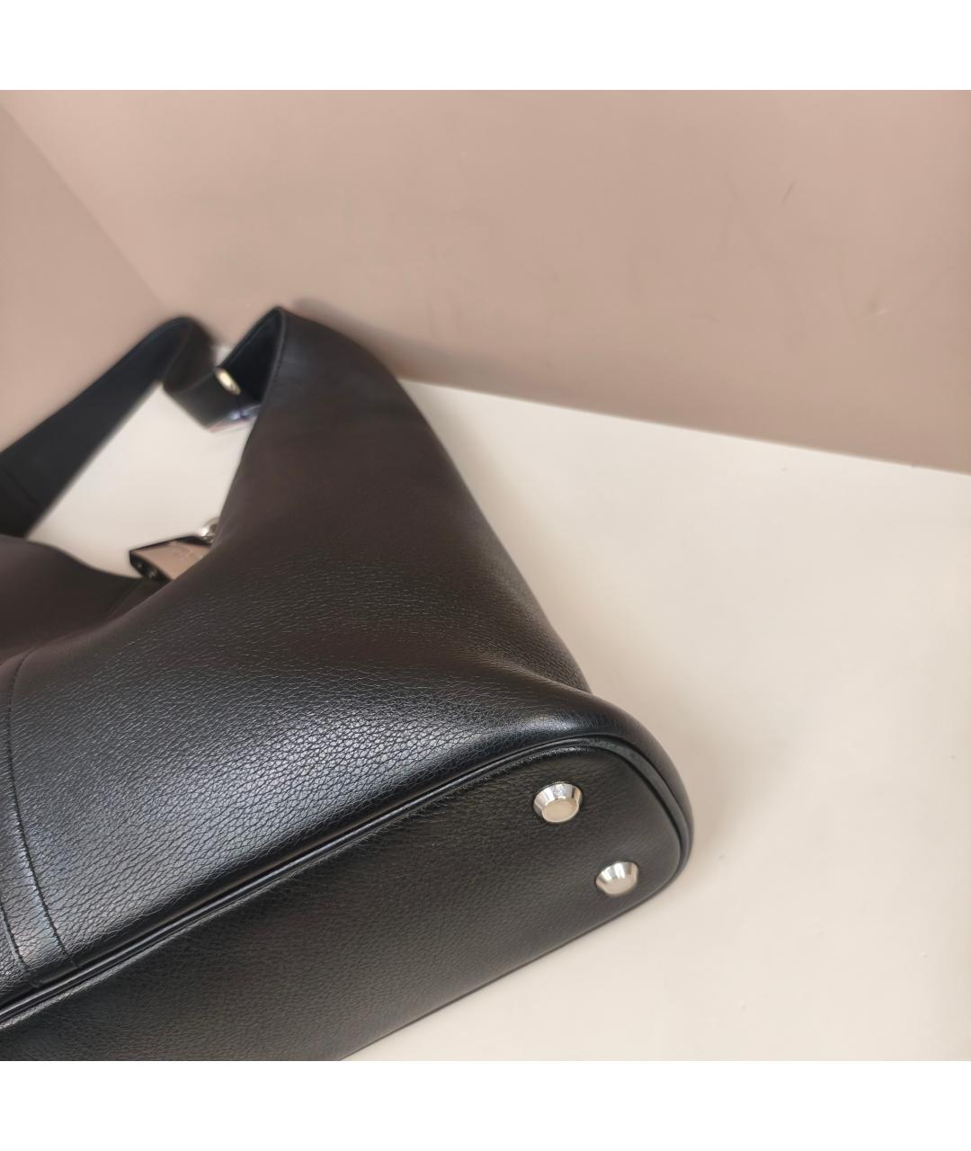 BALENCIAGA Черная кожаная сумка через плечо, фото 5