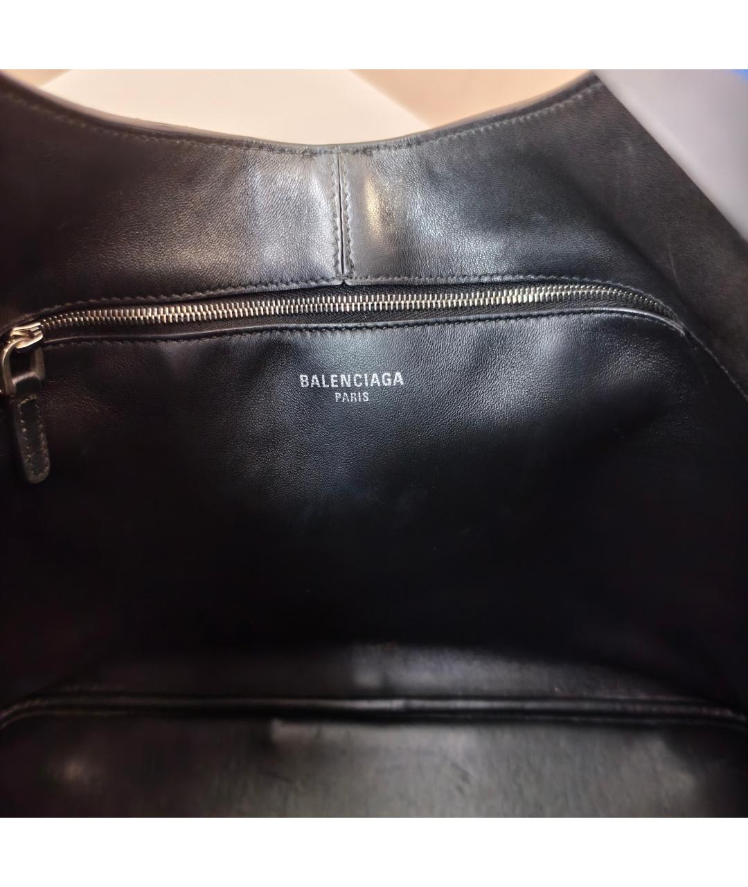 BALENCIAGA Черная кожаная сумка через плечо, фото 2