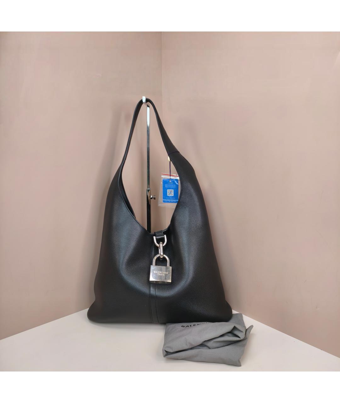 BALENCIAGA Черная кожаная сумка через плечо, фото 7