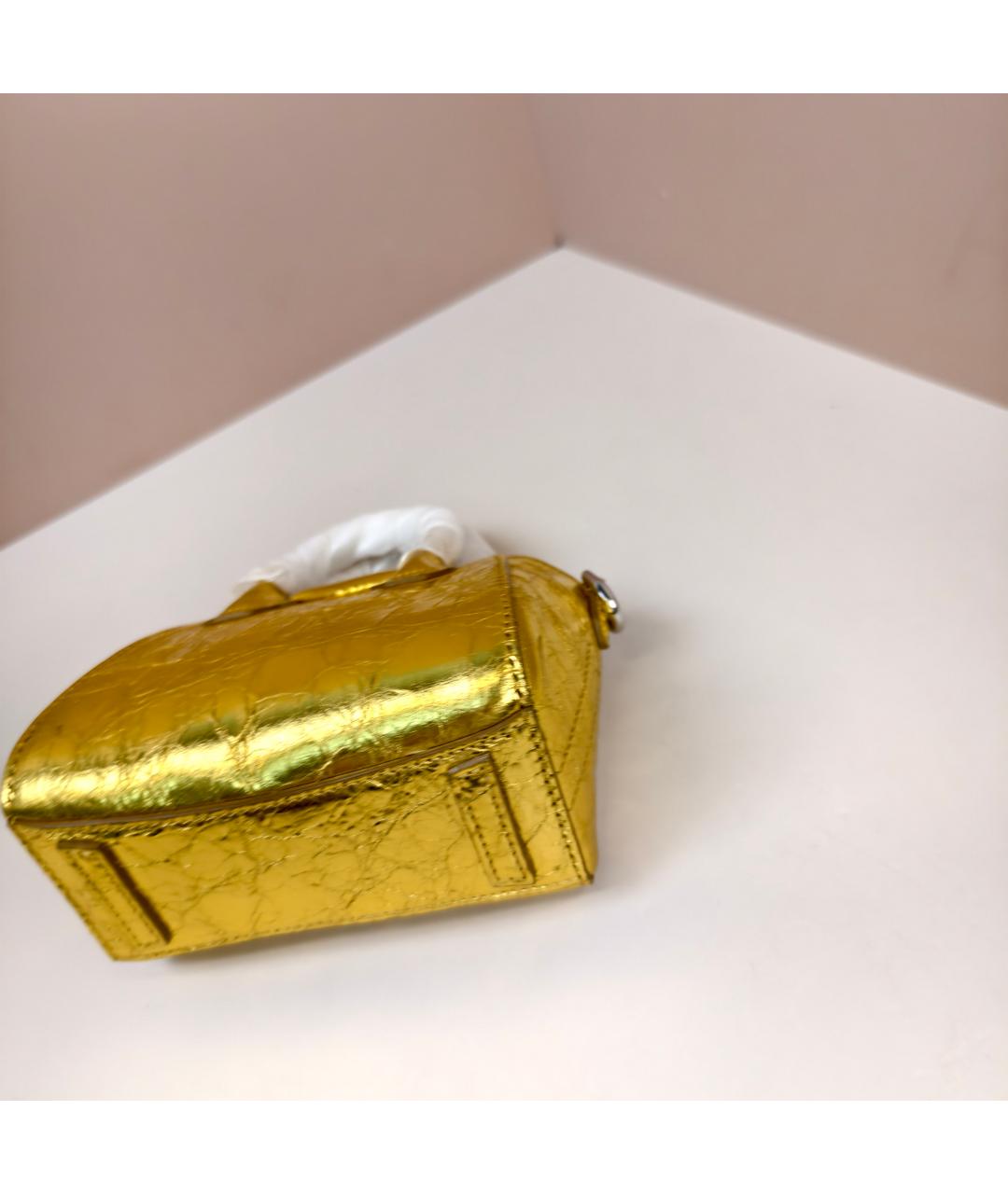 GIVENCHY Золотая кожаная сумка через плечо, фото 2