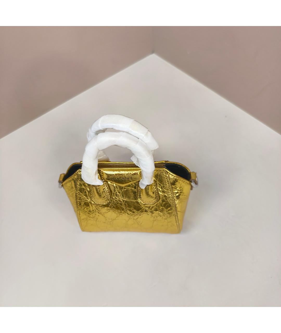 GIVENCHY Золотая кожаная сумка через плечо, фото 5
