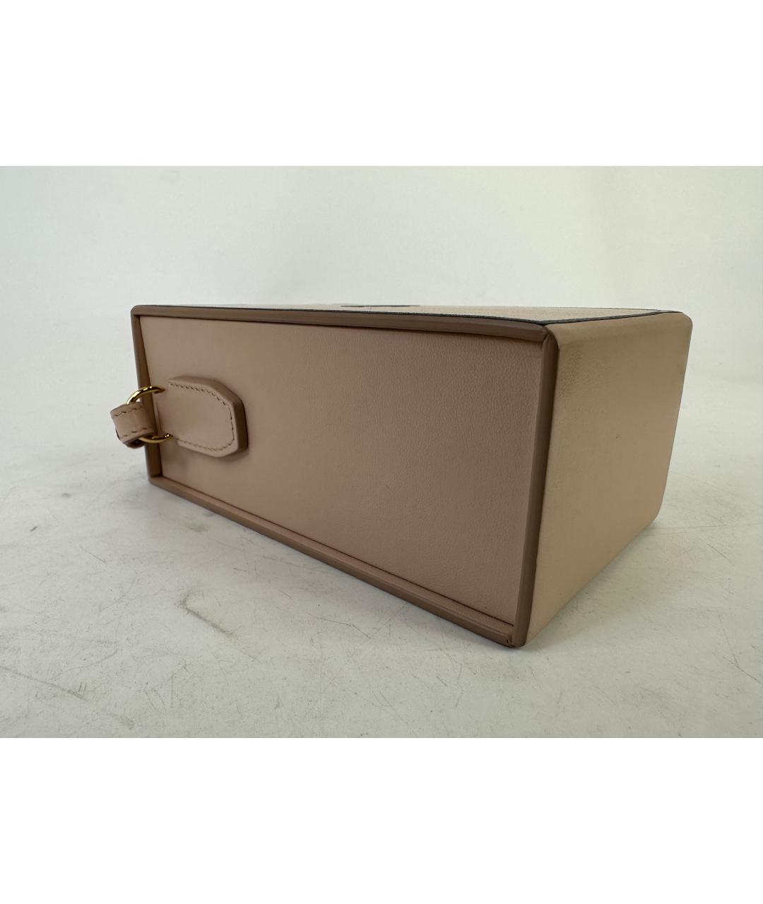 FENDI Бежевая кожаная сумка через плечо, фото 3