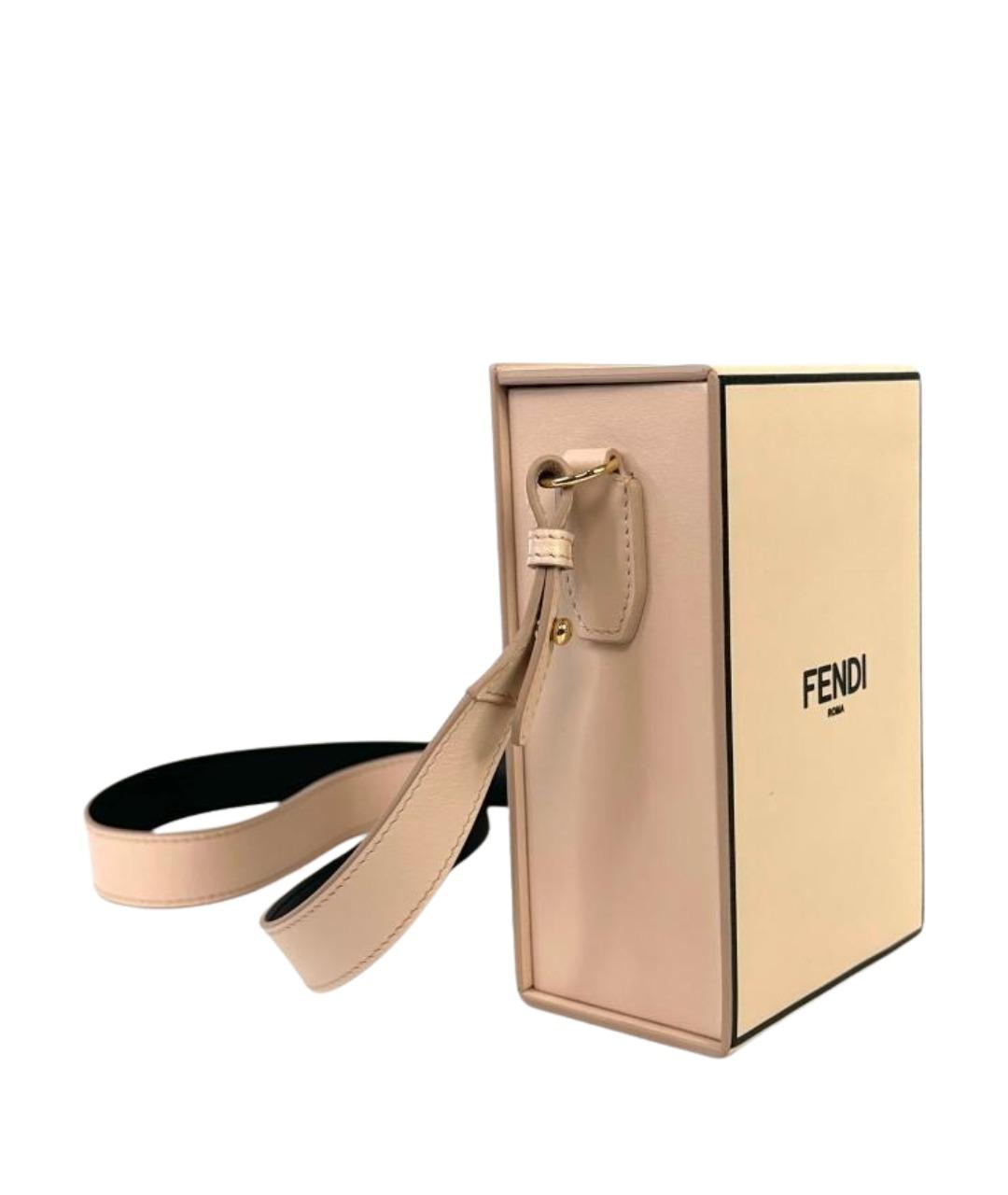 FENDI Бежевая кожаная сумка через плечо, фото 1