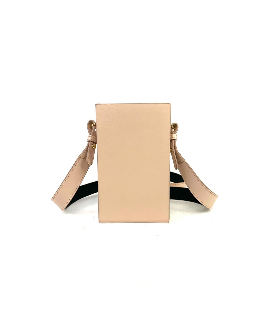 FENDI Бежевая кожаная сумка через плечо, фото 4