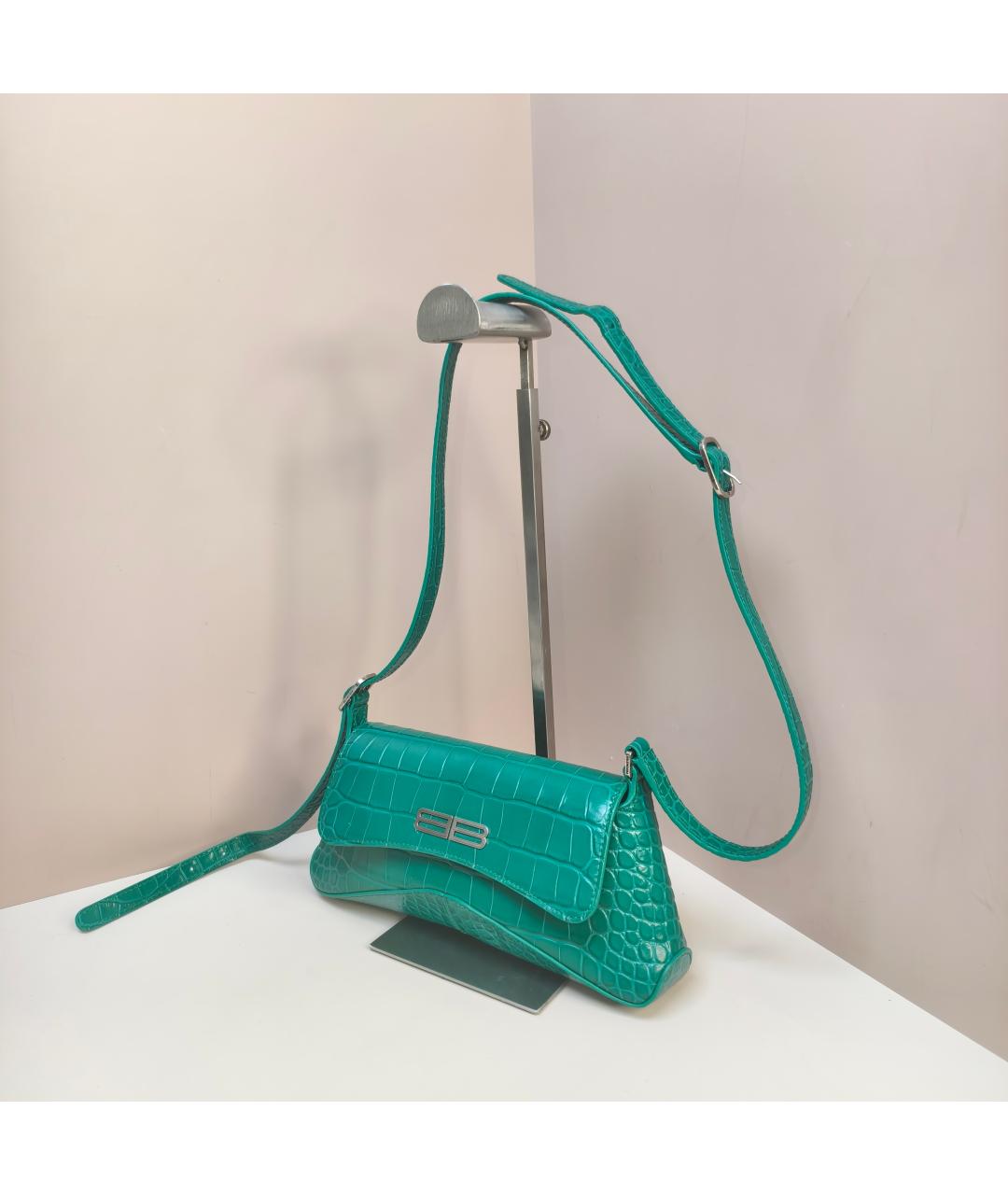 BALENCIAGA Зеленая кожаная сумка через плечо, фото 2