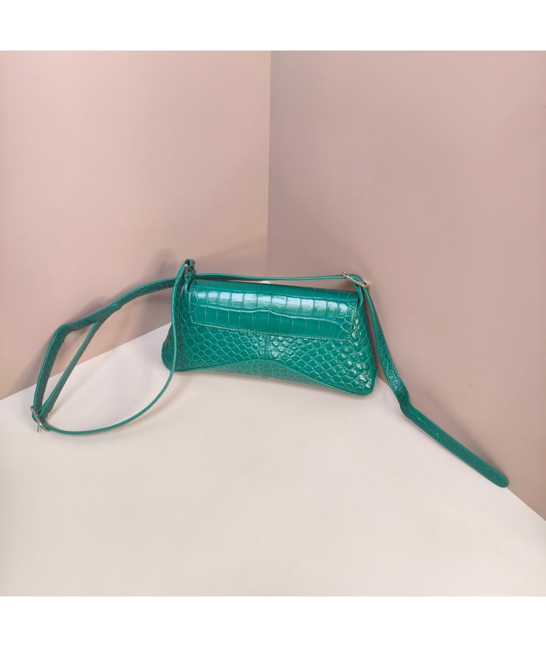 BALENCIAGA Зеленая кожаная сумка через плечо, фото 4