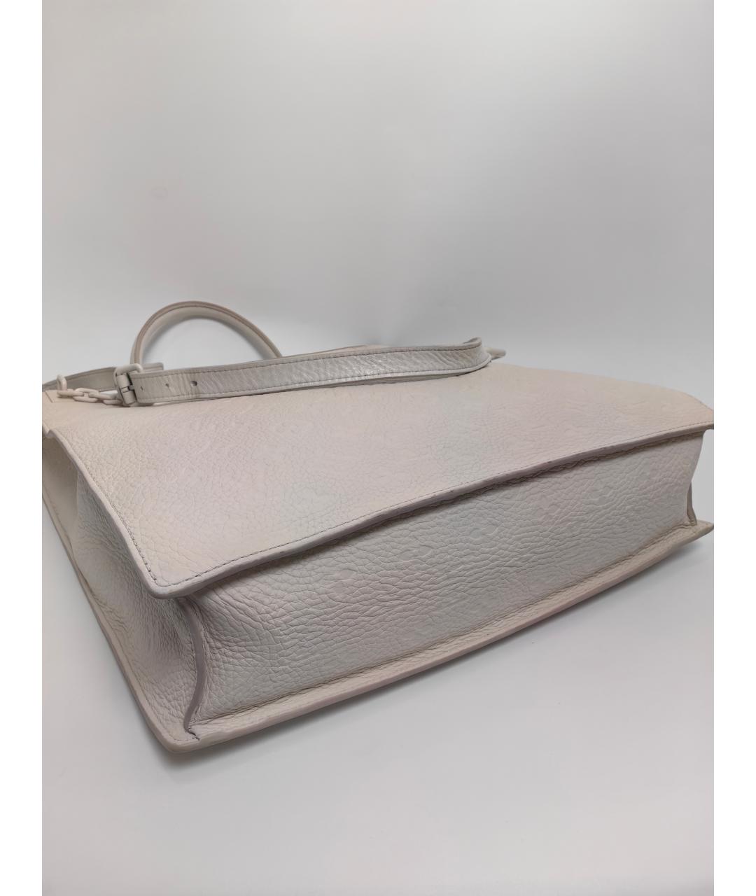 LOUIS VUITTON Белая кожаная сумка через плечо, фото 8