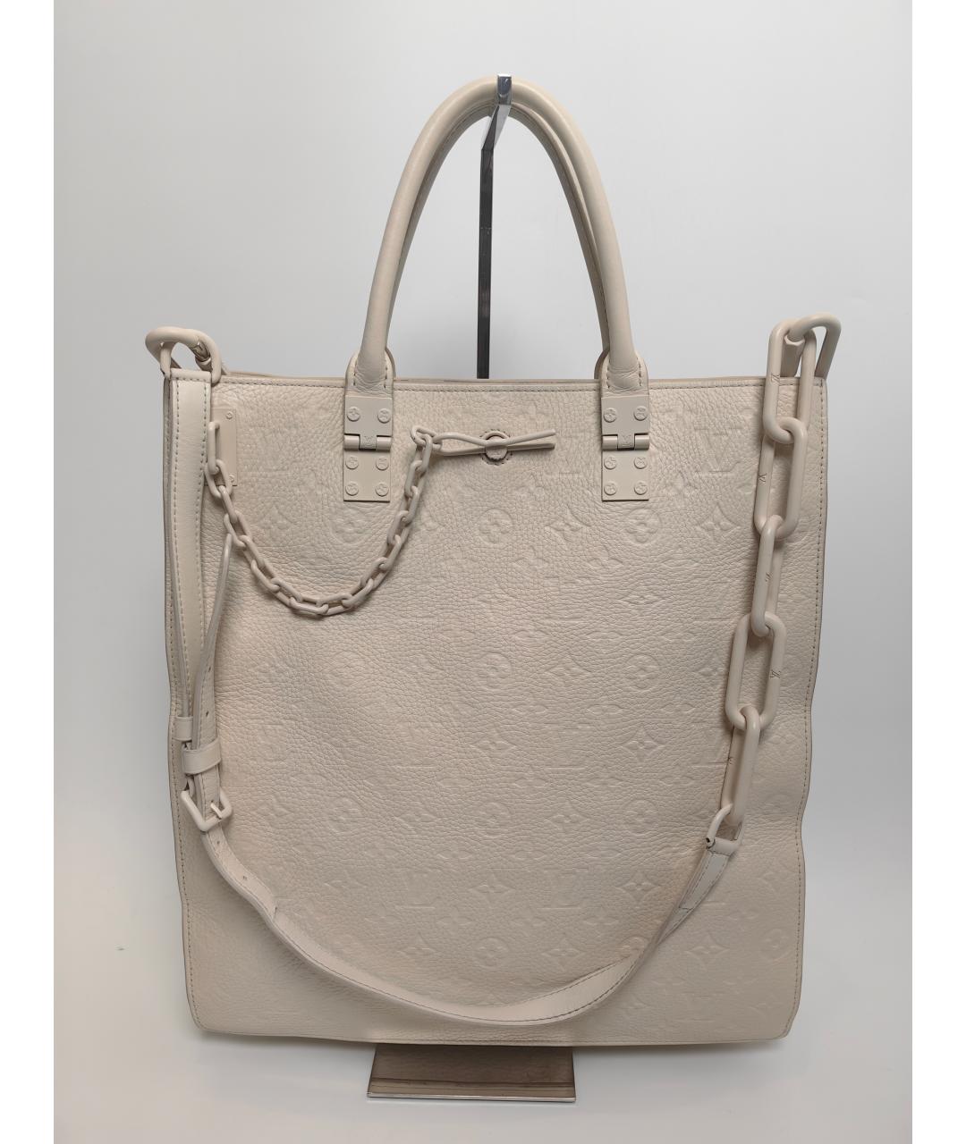 LOUIS VUITTON Белая кожаная сумка через плечо, фото 6