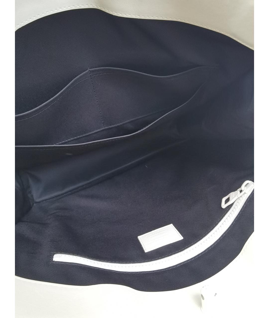 LOUIS VUITTON Белая кожаная сумка через плечо, фото 4