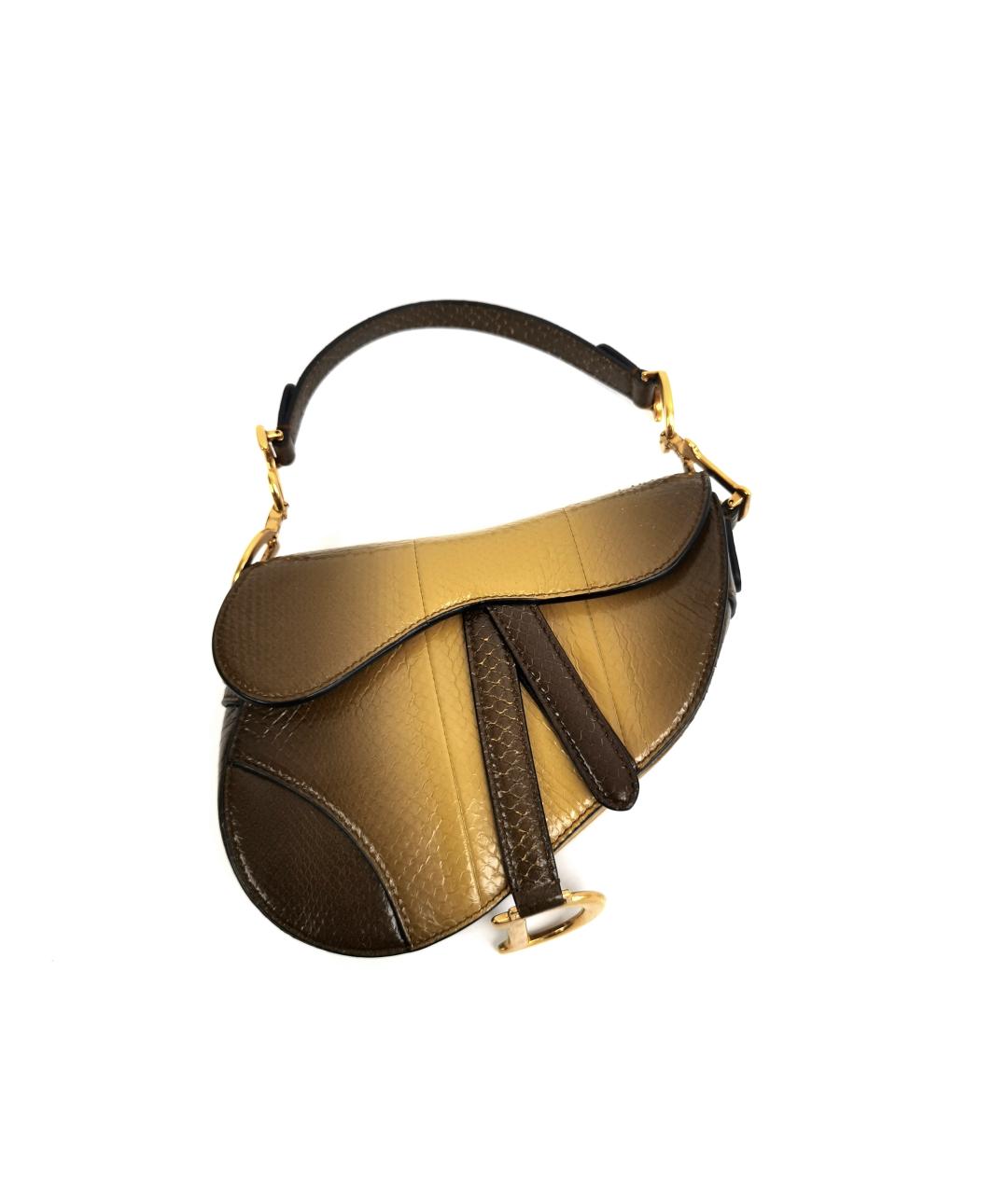 CHRISTIAN DIOR Коричневая кожаная сумка через плечо, фото 1