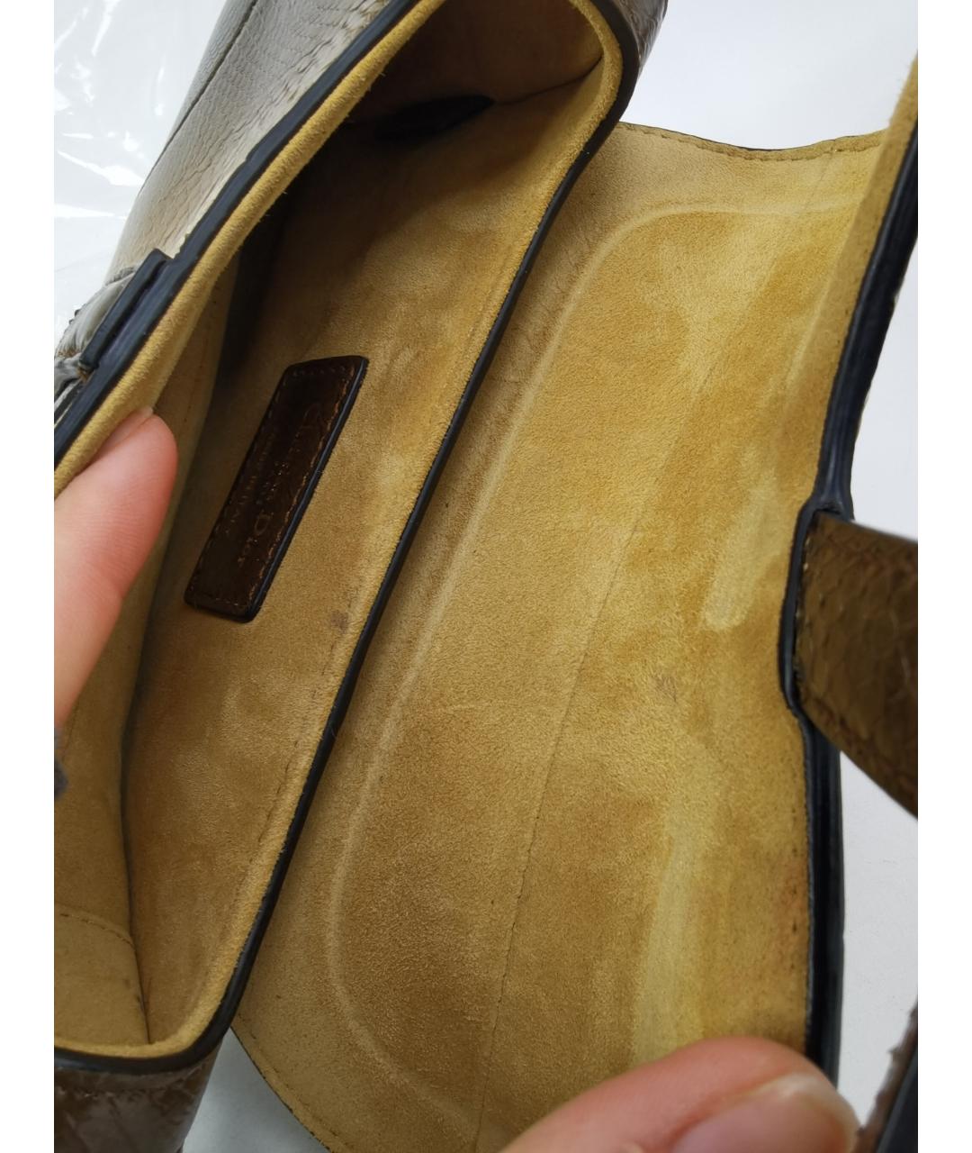 CHRISTIAN DIOR Коричневая кожаная сумка через плечо, фото 8