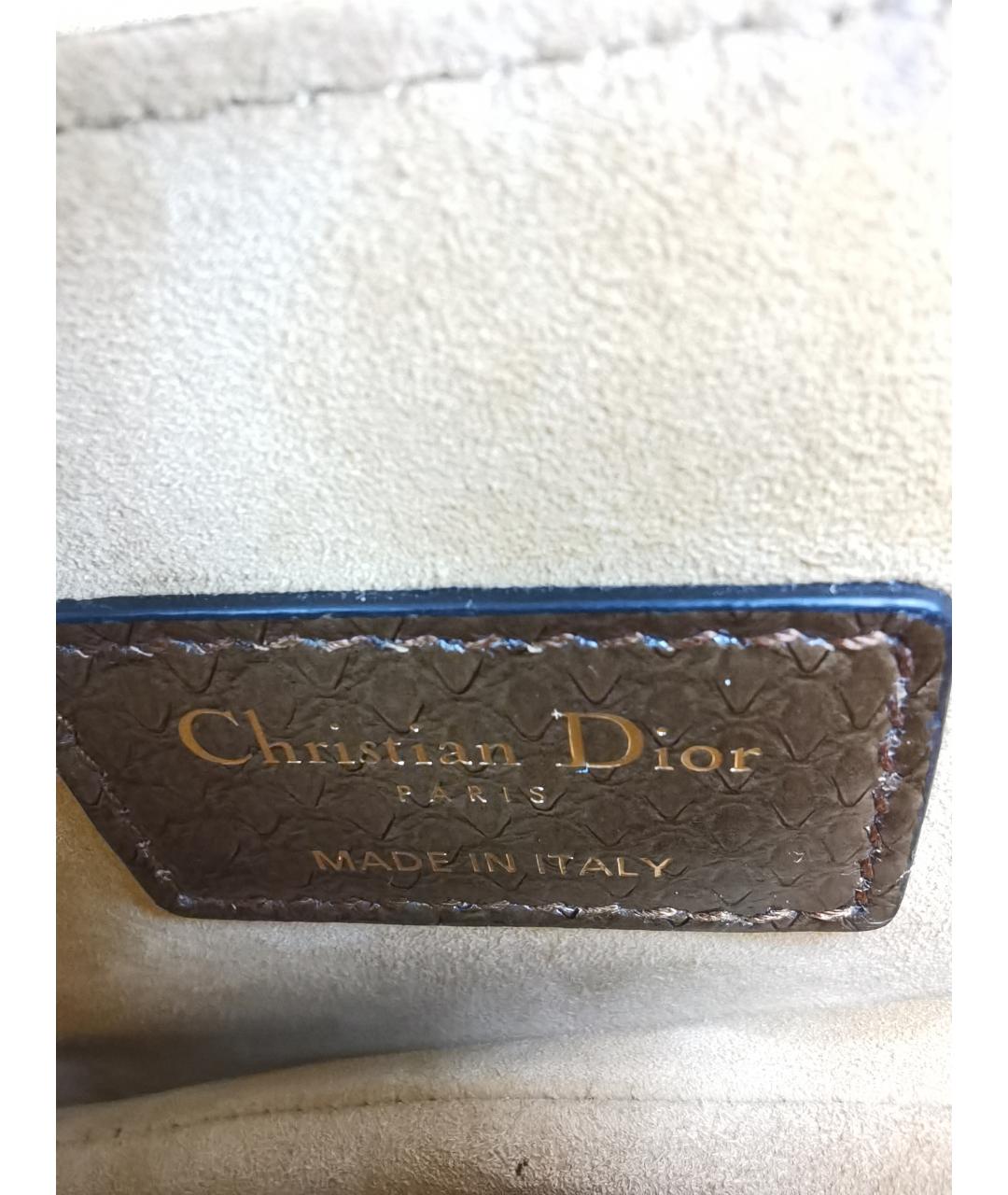 CHRISTIAN DIOR Коричневая кожаная сумка через плечо, фото 3