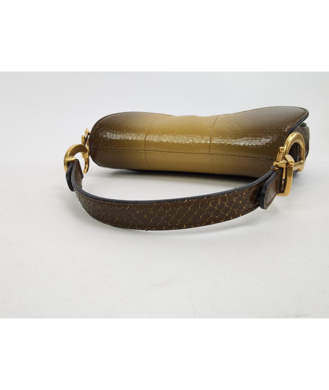 CHRISTIAN DIOR Коричневая кожаная сумка через плечо, фото 6