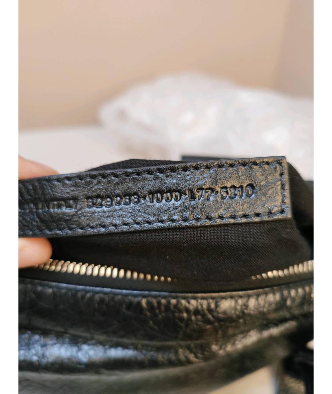 BALENCIAGA Черная кожаная сумка через плечо, фото 2