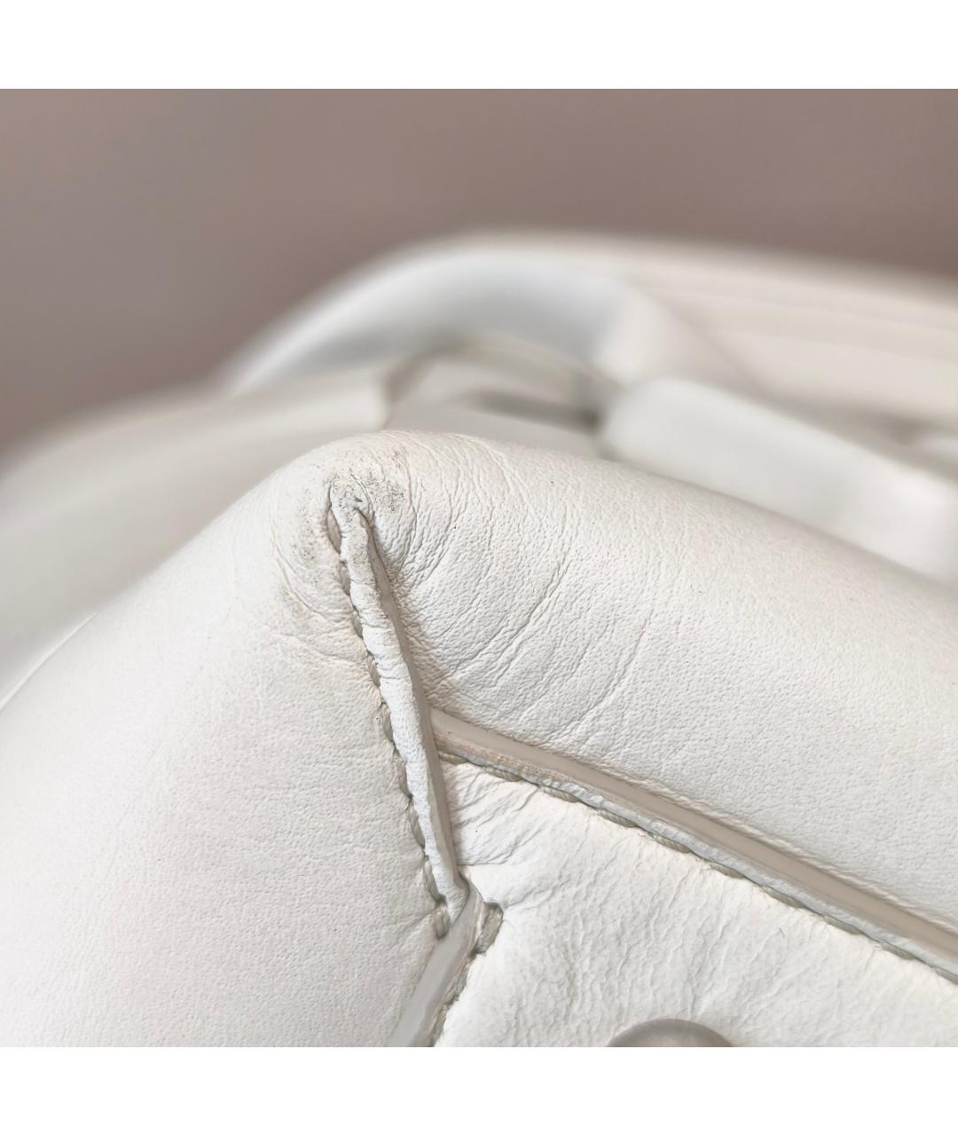 BOTTEGA VENETA Белая кожаная сумка через плечо, фото 7