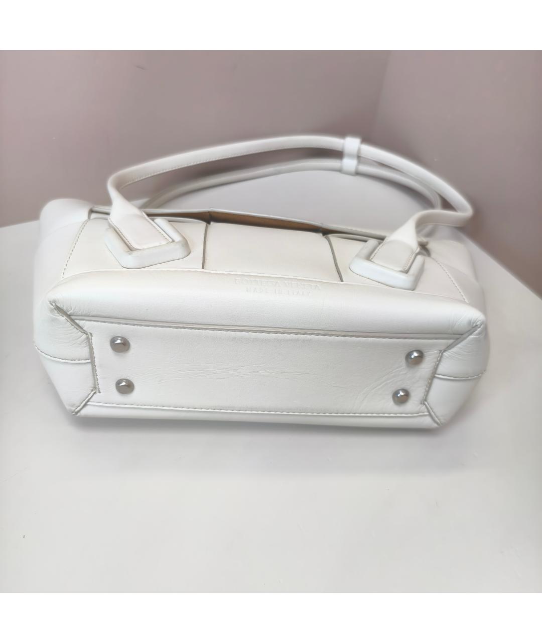 BOTTEGA VENETA Белая кожаная сумка через плечо, фото 2