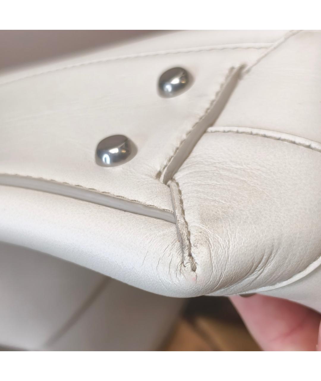 BOTTEGA VENETA Белая кожаная сумка через плечо, фото 6