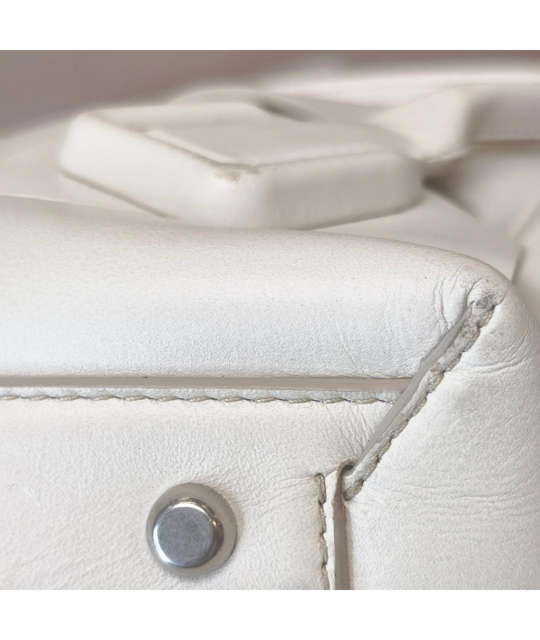 BOTTEGA VENETA Белая кожаная сумка через плечо, фото 4