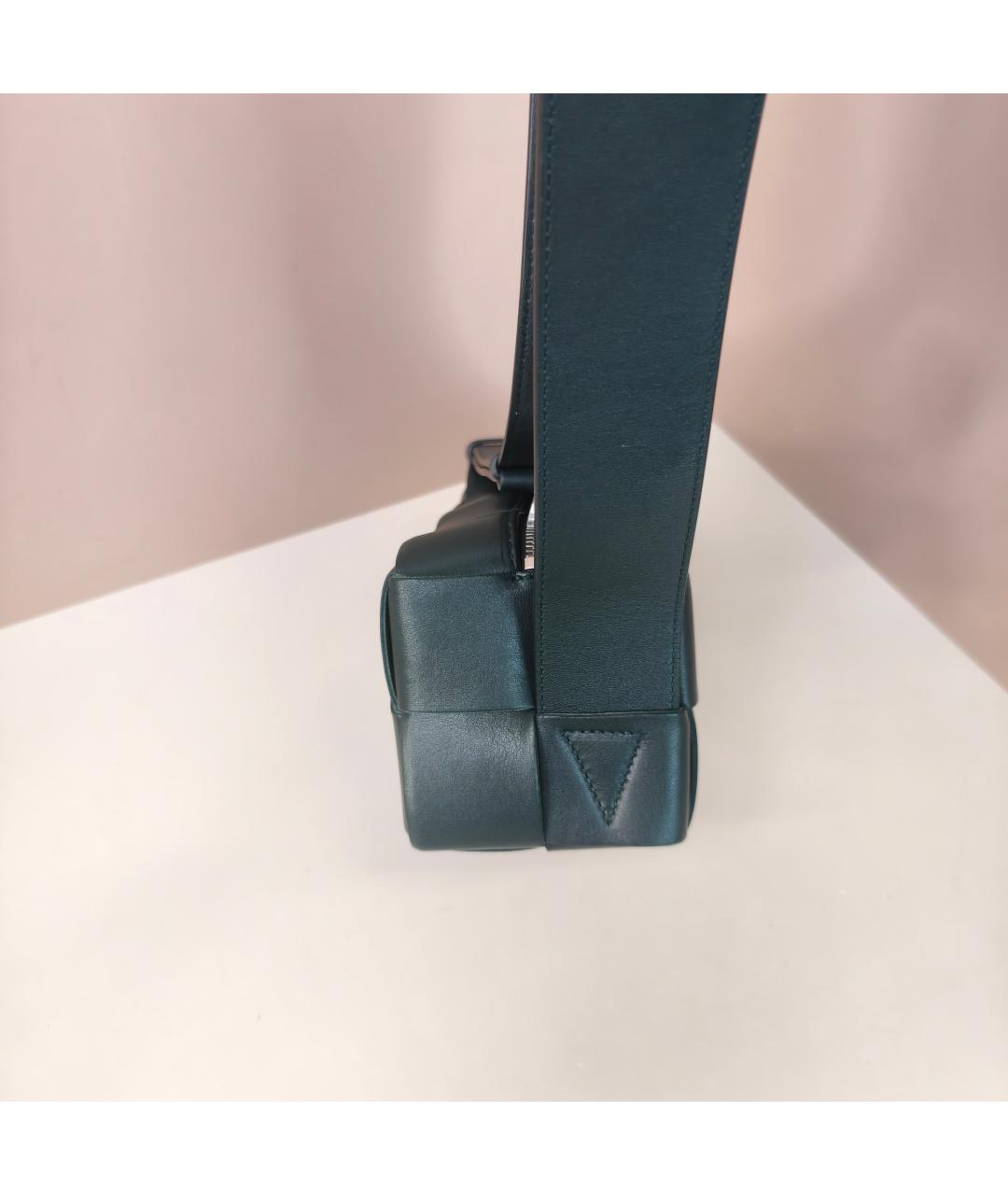 BOTTEGA VENETA Бирюзовая кожаная сумка через плечо, фото 6