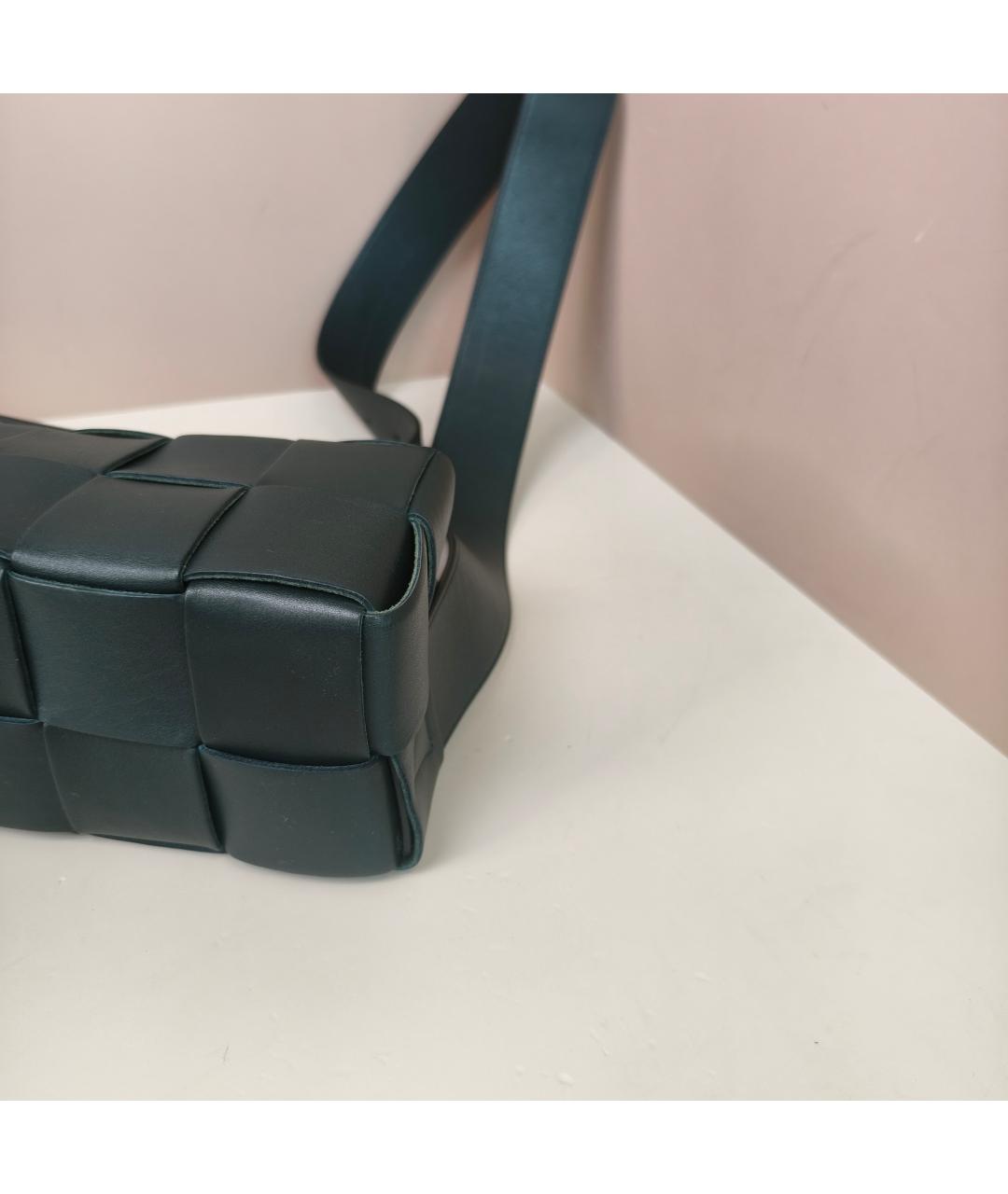 BOTTEGA VENETA Бирюзовая кожаная сумка через плечо, фото 4