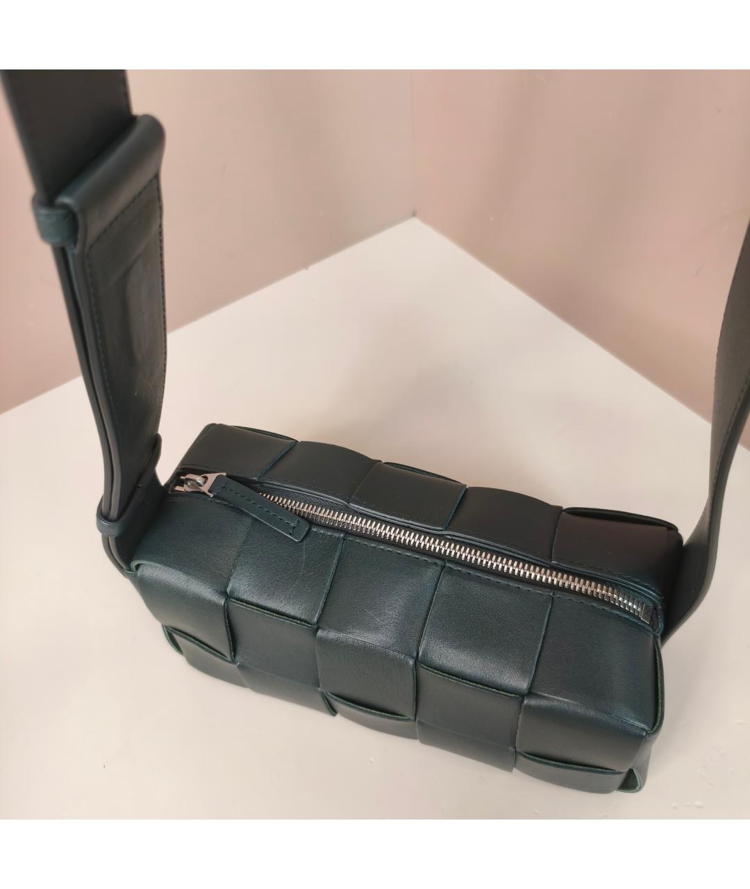 BOTTEGA VENETA Бирюзовая кожаная сумка через плечо, фото 5