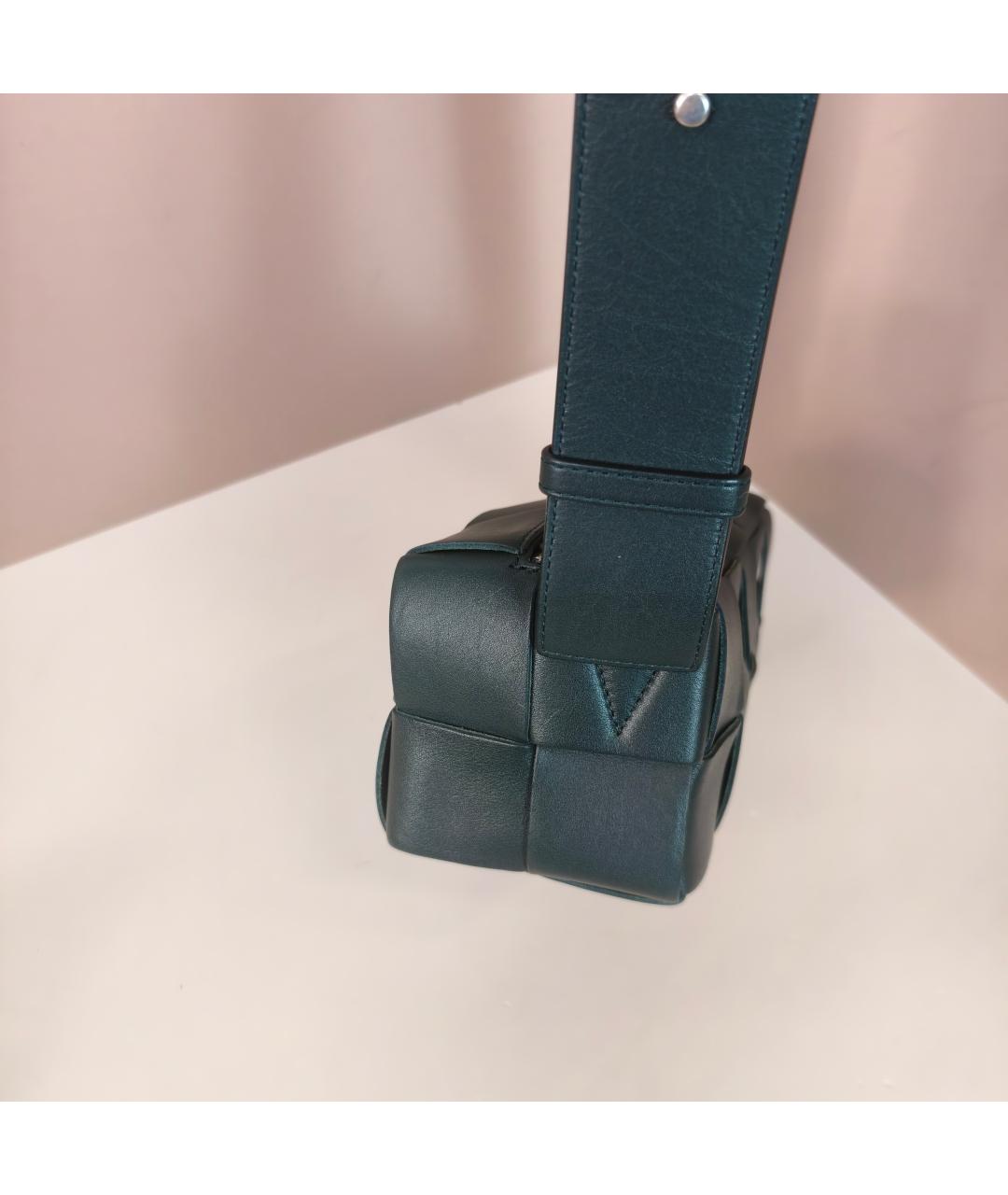 BOTTEGA VENETA Бирюзовая кожаная сумка через плечо, фото 2