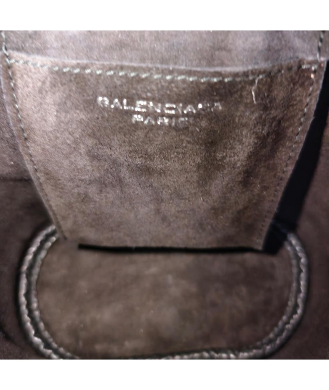 BALENCIAGA Черная кожаная сумка с короткими ручками, фото 4