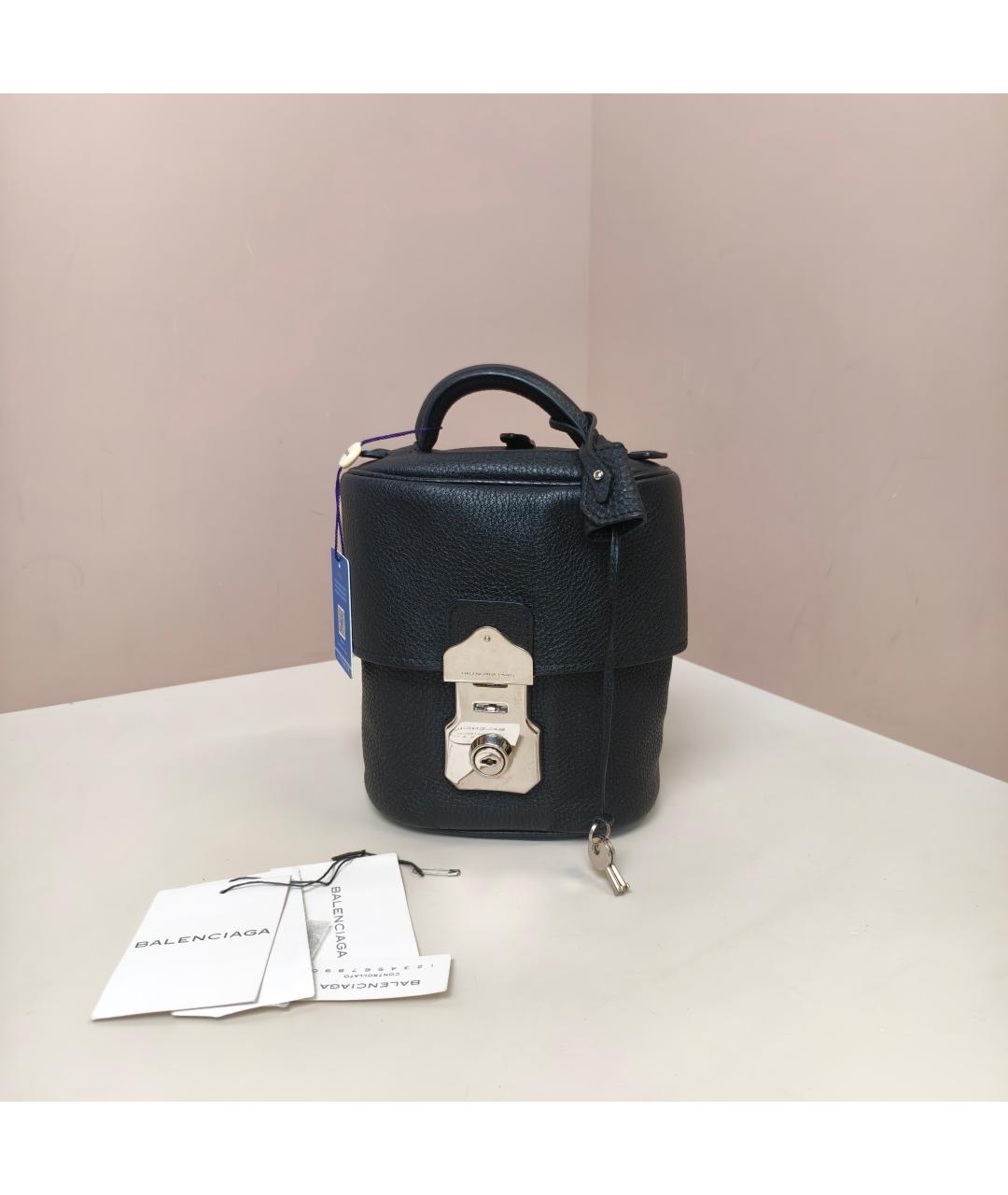 BALENCIAGA Черная кожаная сумка с короткими ручками, фото 9
