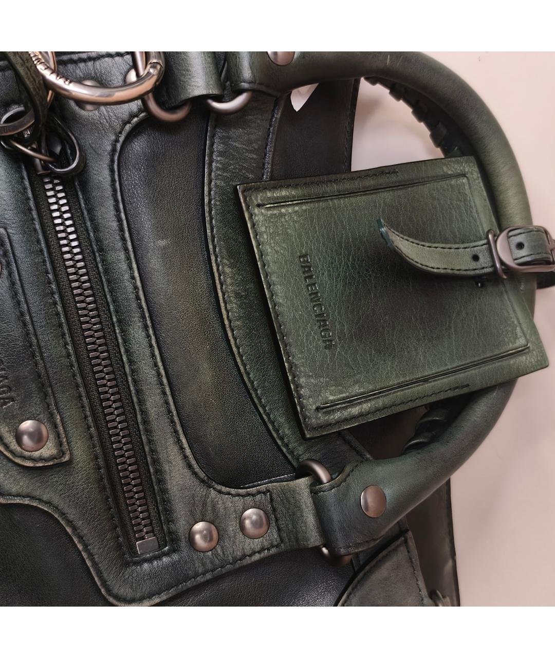BALENCIAGA Хаки кожаная сумка через плечо, фото 4