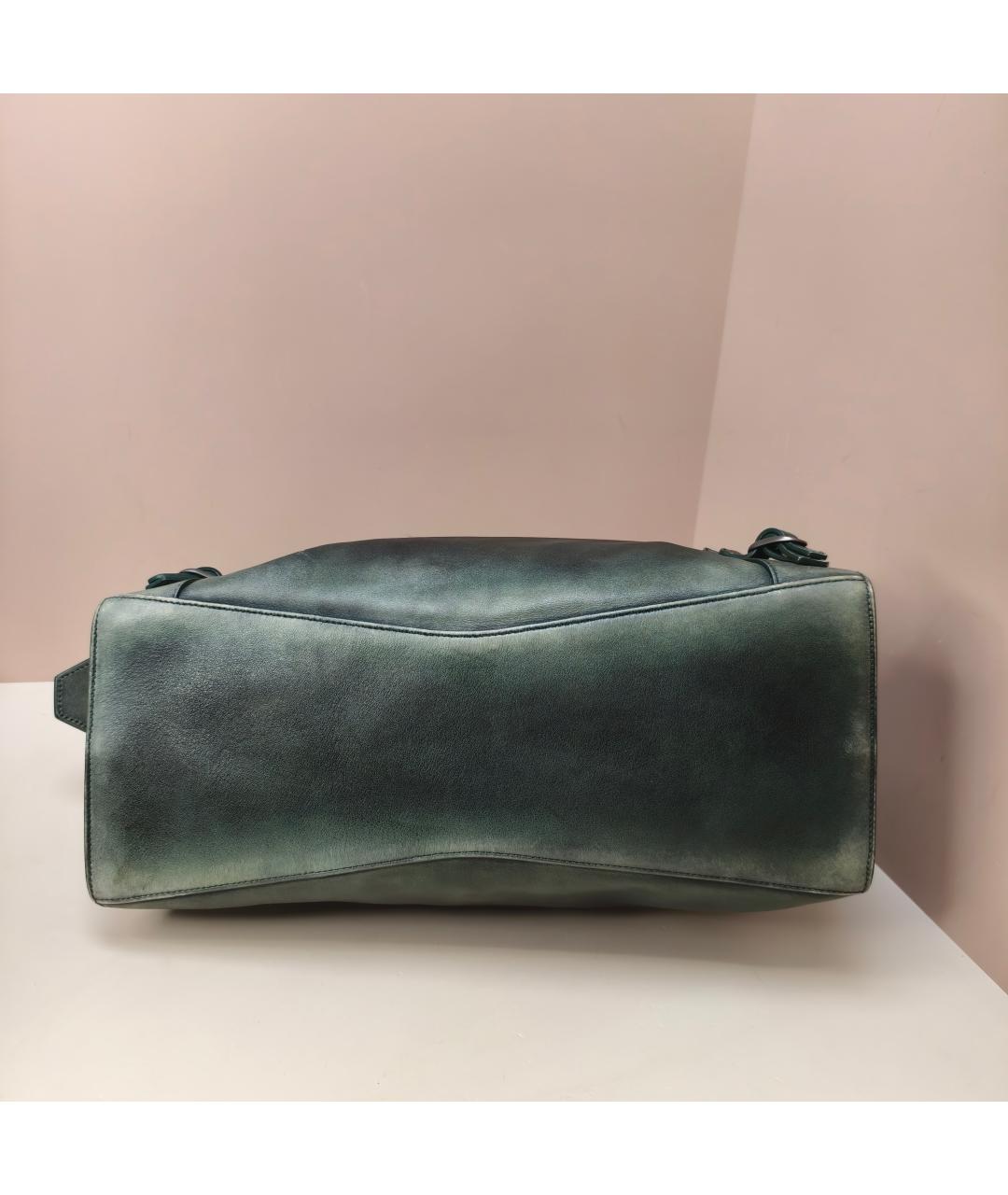 BALENCIAGA Хаки кожаная сумка через плечо, фото 9