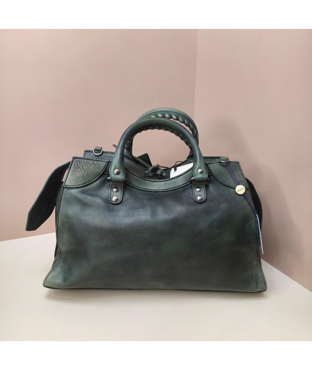 BALENCIAGA Хаки кожаная сумка через плечо, фото 10