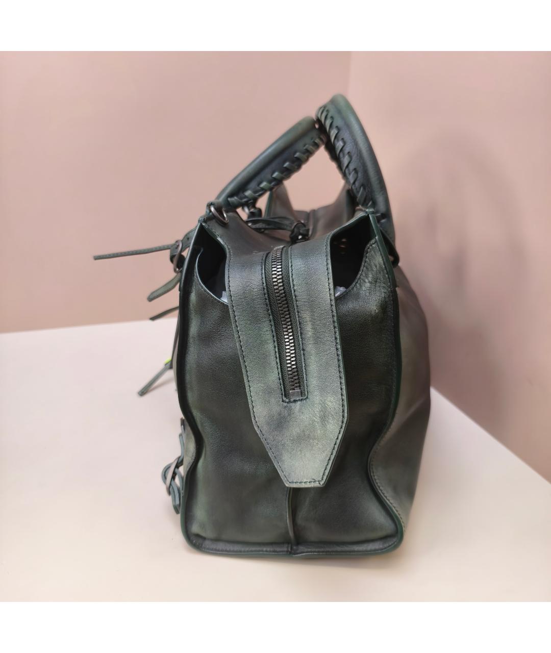 BALENCIAGA Хаки кожаная сумка через плечо, фото 5