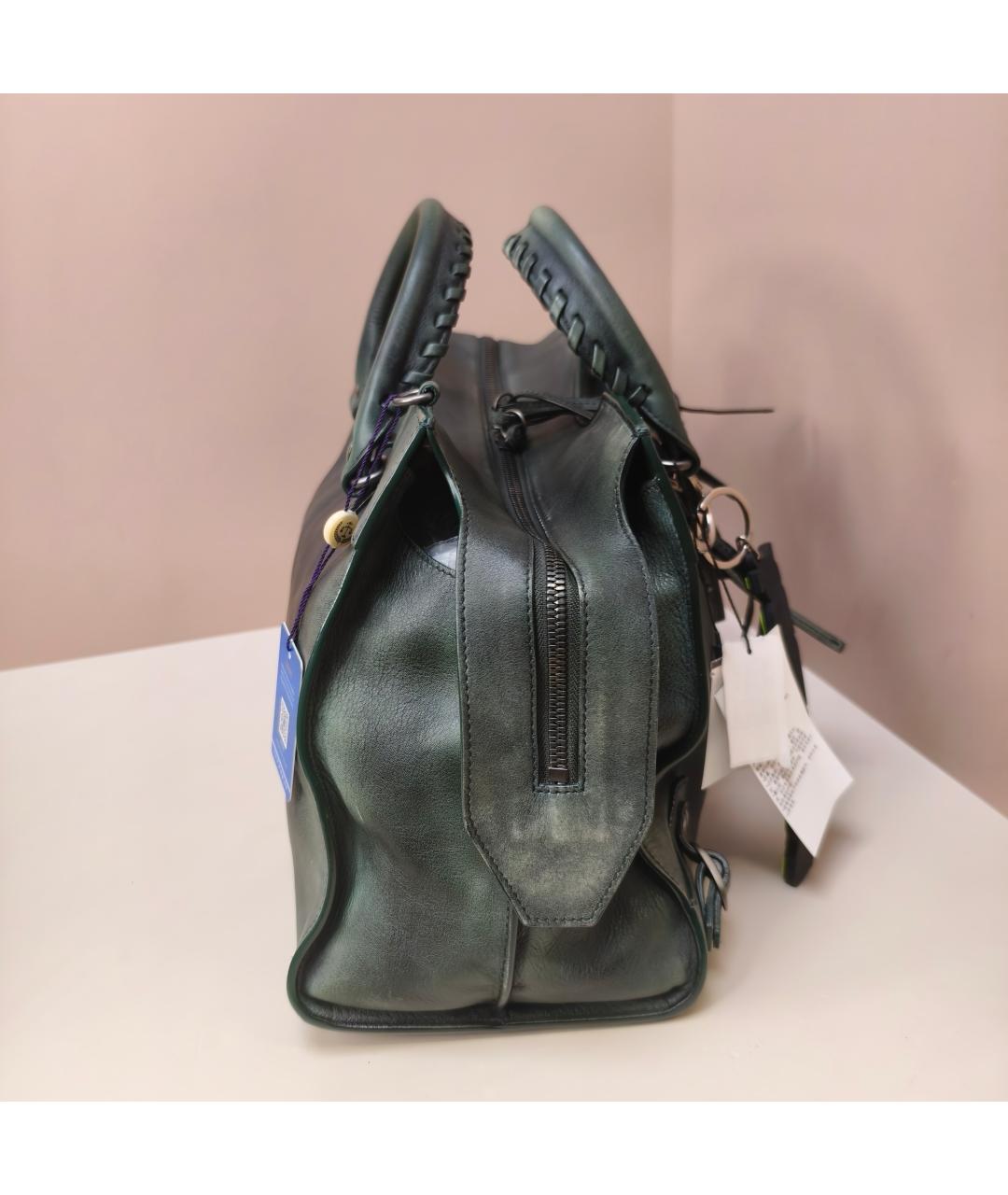 BALENCIAGA Хаки кожаная сумка через плечо, фото 8