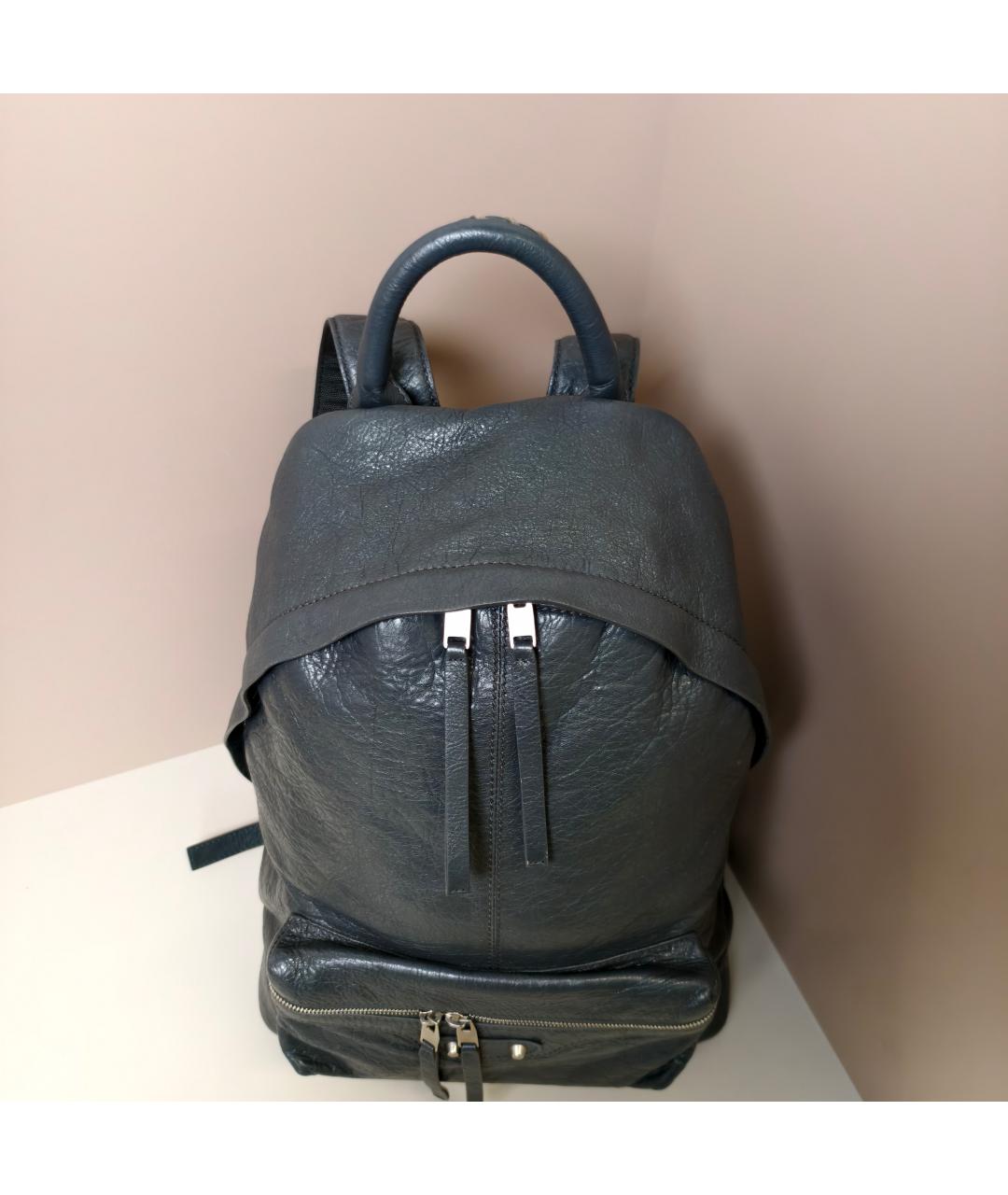 BALENCIAGA Черный кожаный рюкзак, фото 9