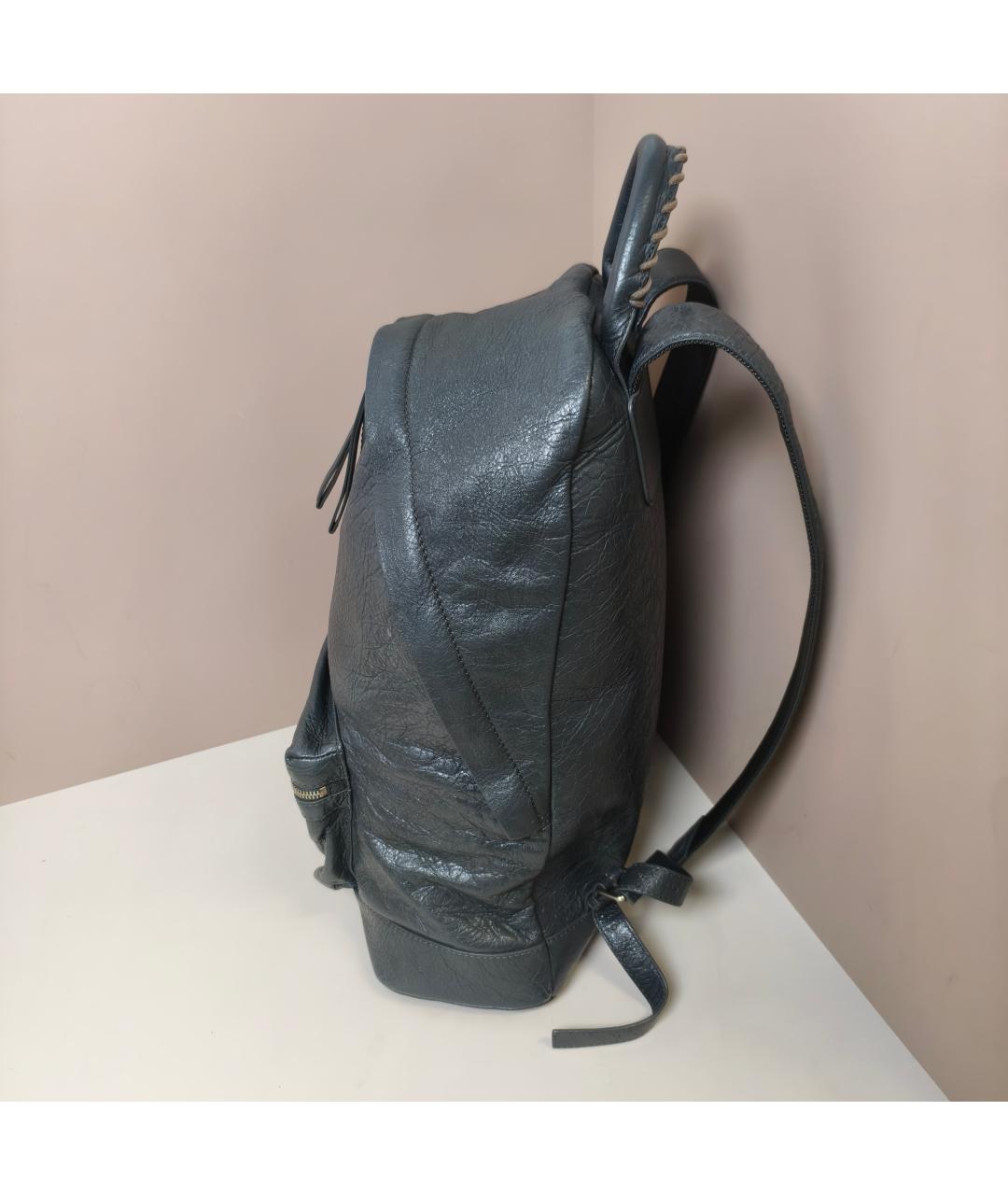 BALENCIAGA Черный кожаный рюкзак, фото 4