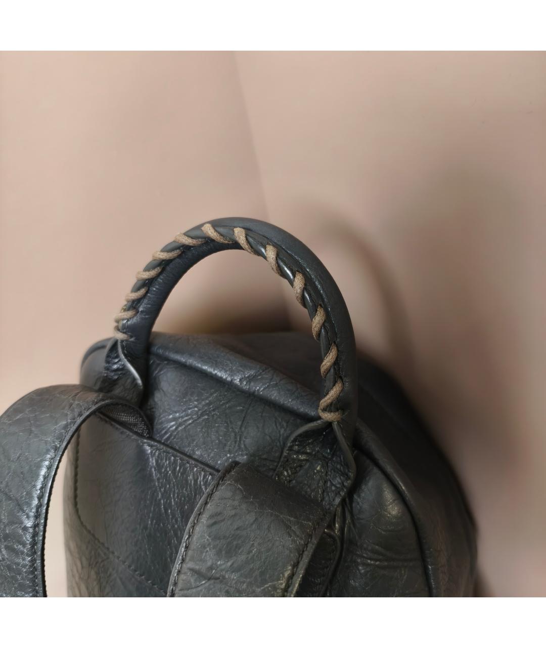 BALENCIAGA Черный кожаный рюкзак, фото 3