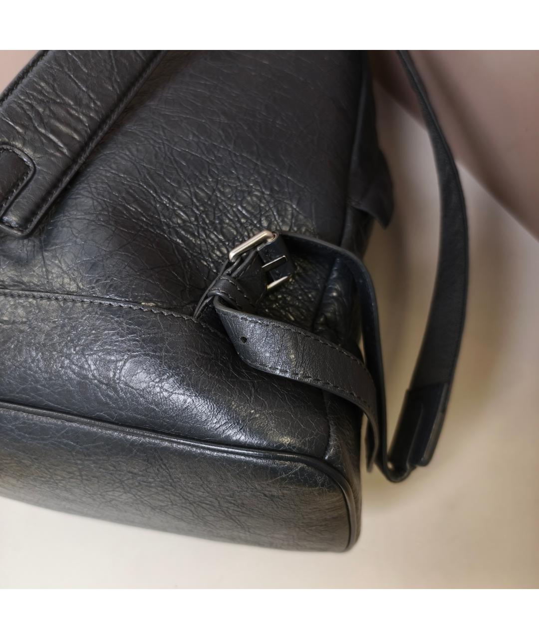 BALENCIAGA Черный кожаный рюкзак, фото 2