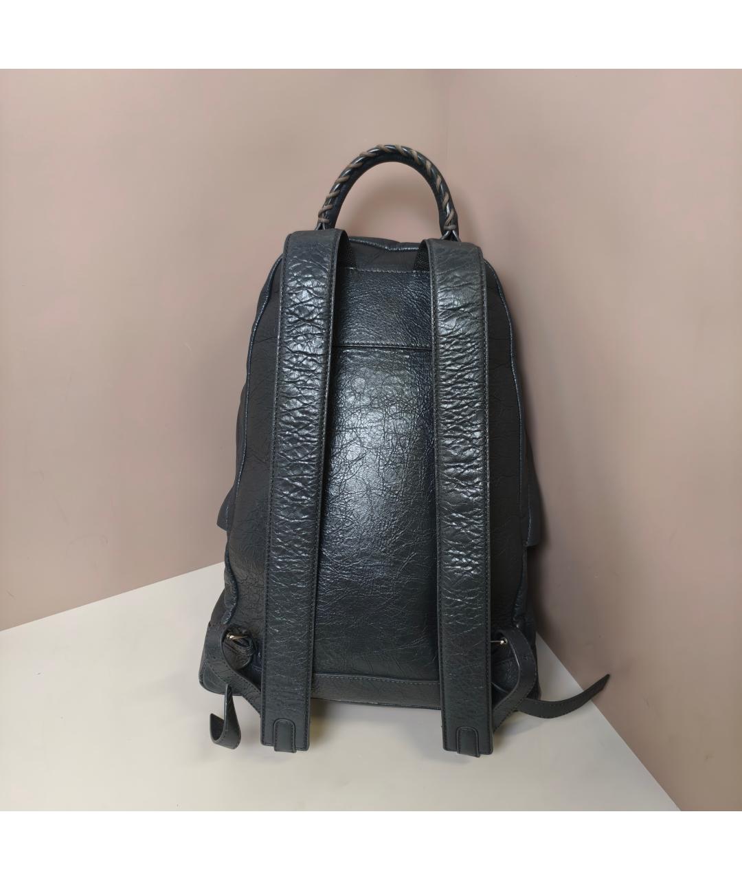 BALENCIAGA Черный кожаный рюкзак, фото 8