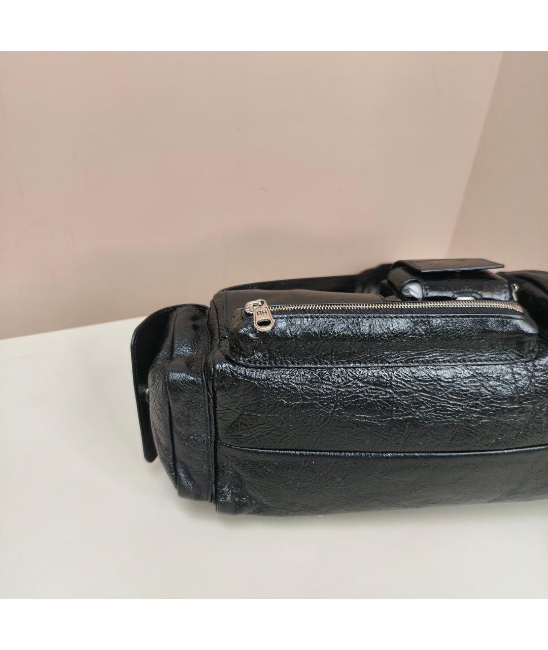 BALENCIAGA Черная кожаная сумка через плечо, фото 2