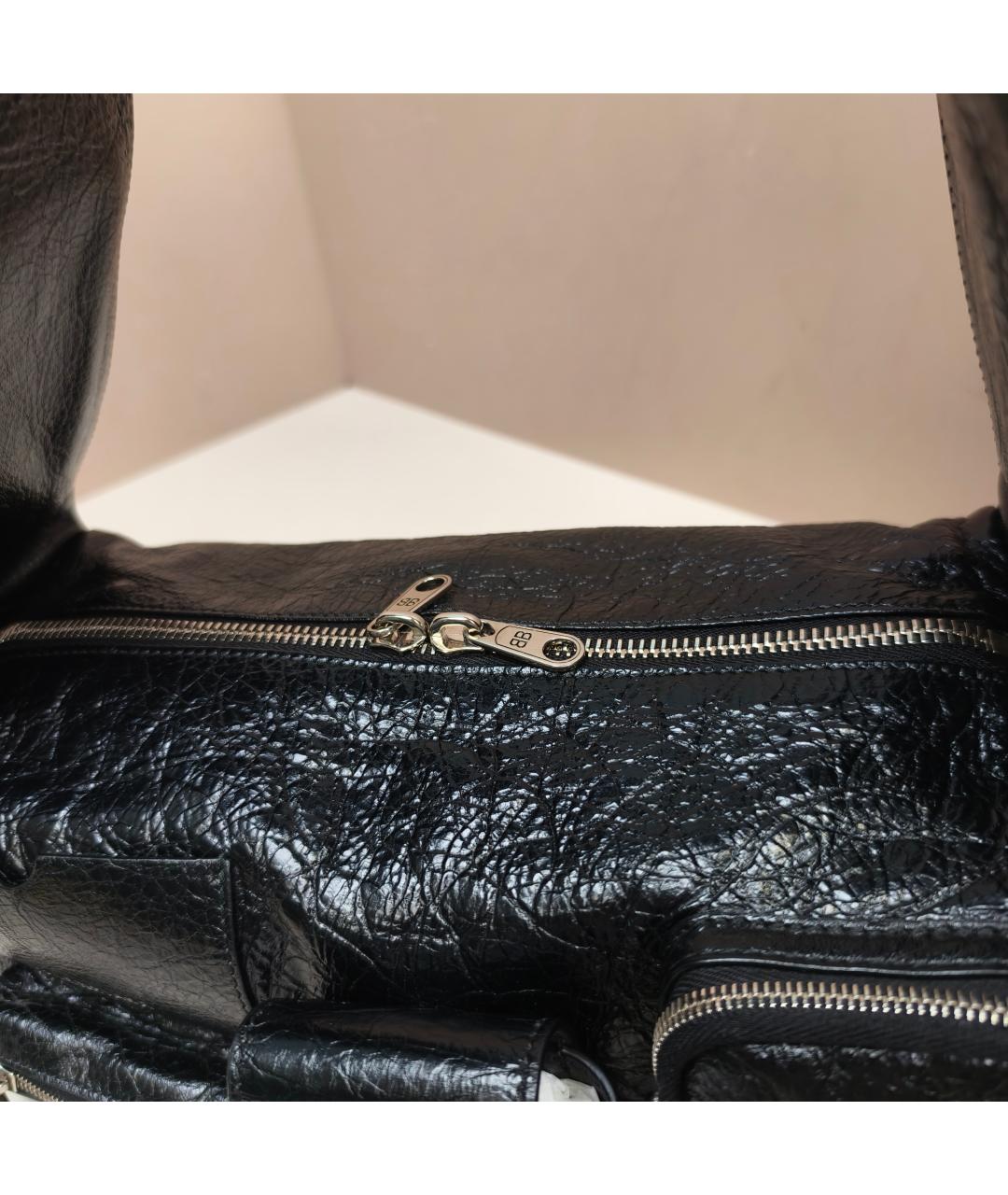 BALENCIAGA Черная кожаная сумка через плечо, фото 6