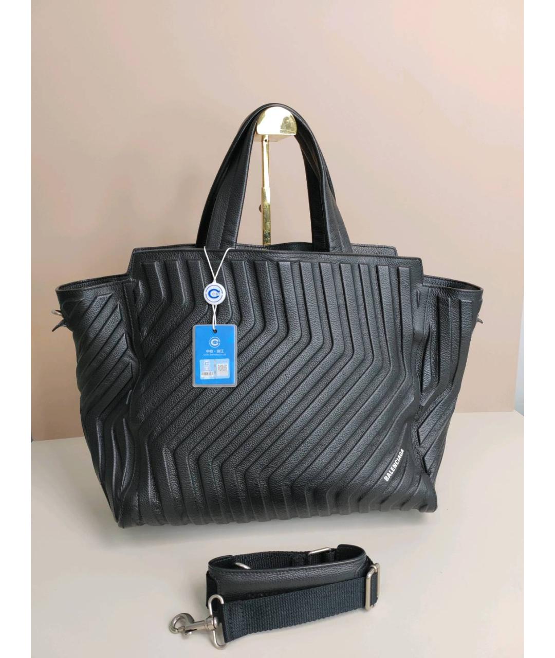 BALENCIAGA Черная кожаная сумка через плечо, фото 3