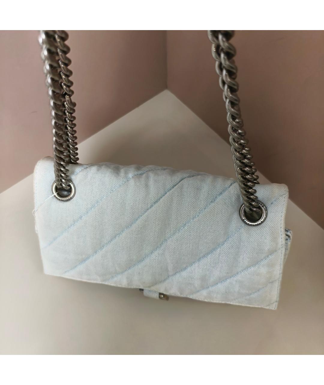 BALENCIAGA Белая кожаная сумка через плечо, фото 6